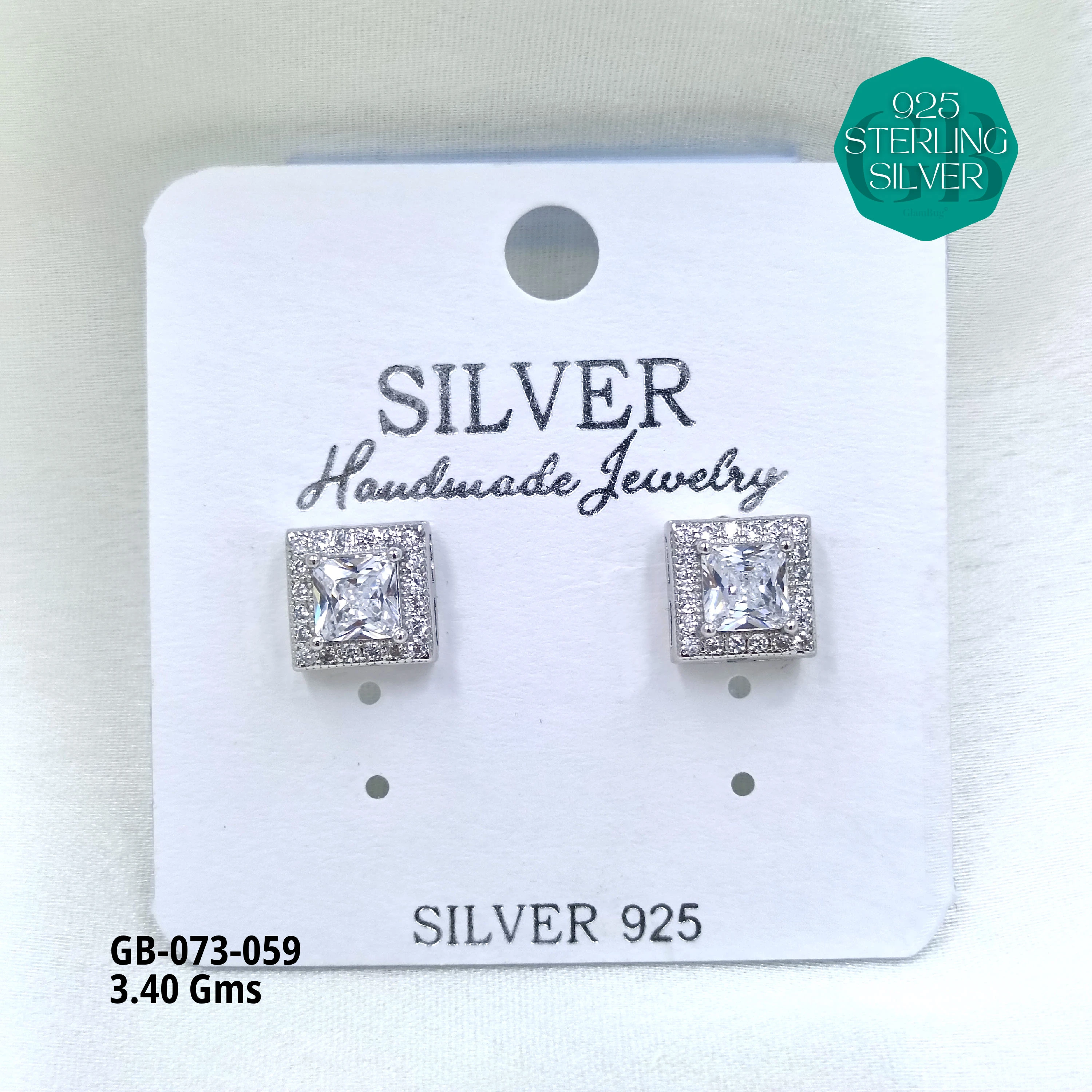 SOUTH SCREW COLOUR SOLITAIRE - Premium 925 Silver Jewellery - SKU: GB-073-059 - Hyderabad Silver Importers
