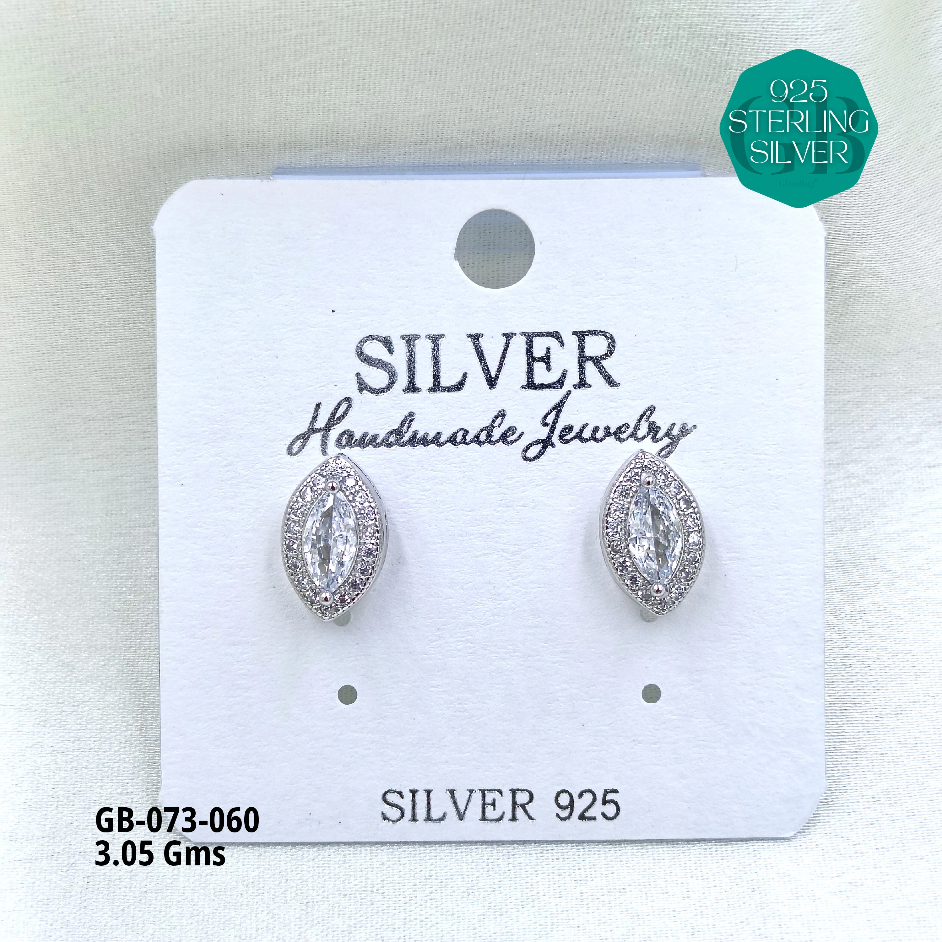 SOUTH SCREW COLOUR SOLITAIRE - Premium 925 Silver Jewellery - SKU: GB-073-060 - Hyderabad Silver Importers