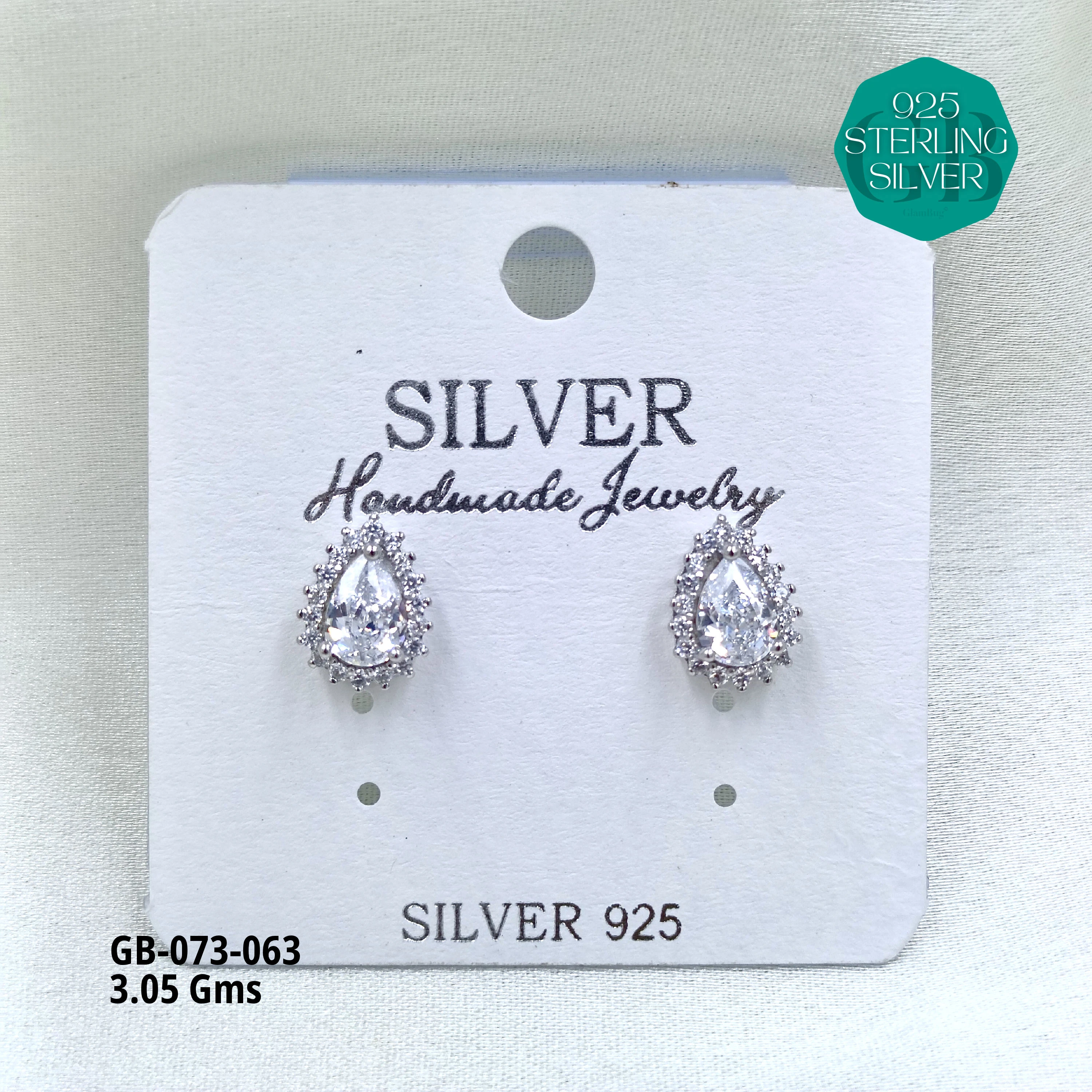 SOUTH SCREW COLOUR SOLITAIRE - Premium 925 Silver Jewellery - SKU: GB-073-063 - Hyderabad Silver Importers