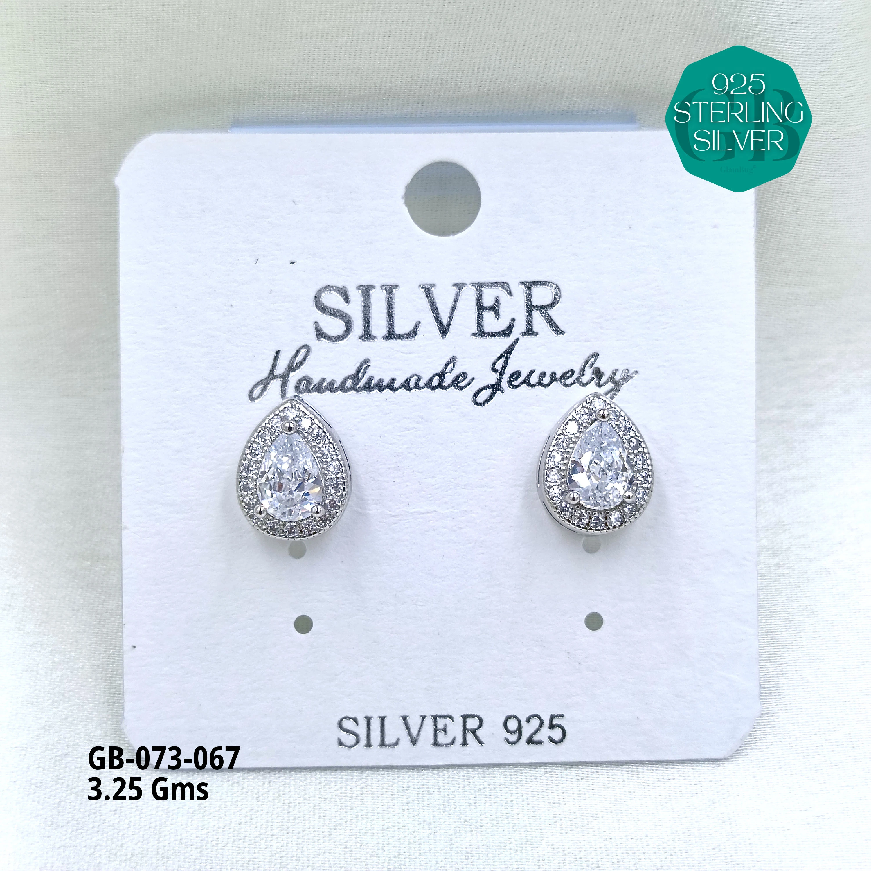 SOUTH SCREW COLOUR SOLITAIRE - Premium 925 Silver Jewellery - SKU: GB-073-067 - Hyderabad Silver Importers