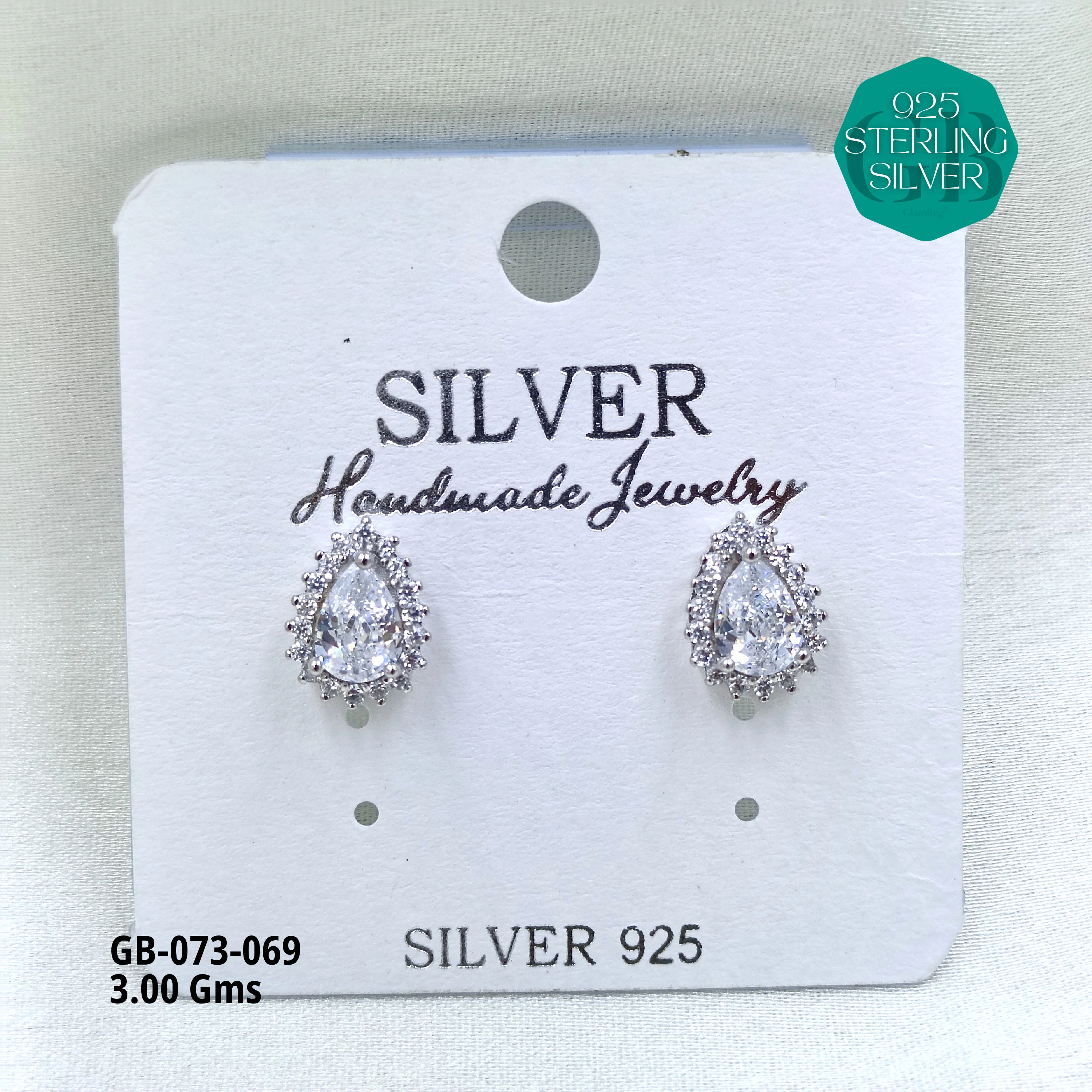 SOUTH SCREW COLOUR SOLITAIRE - Premium 925 Silver Jewellery - SKU: GB-073-069 - Hyderabad Silver Importers