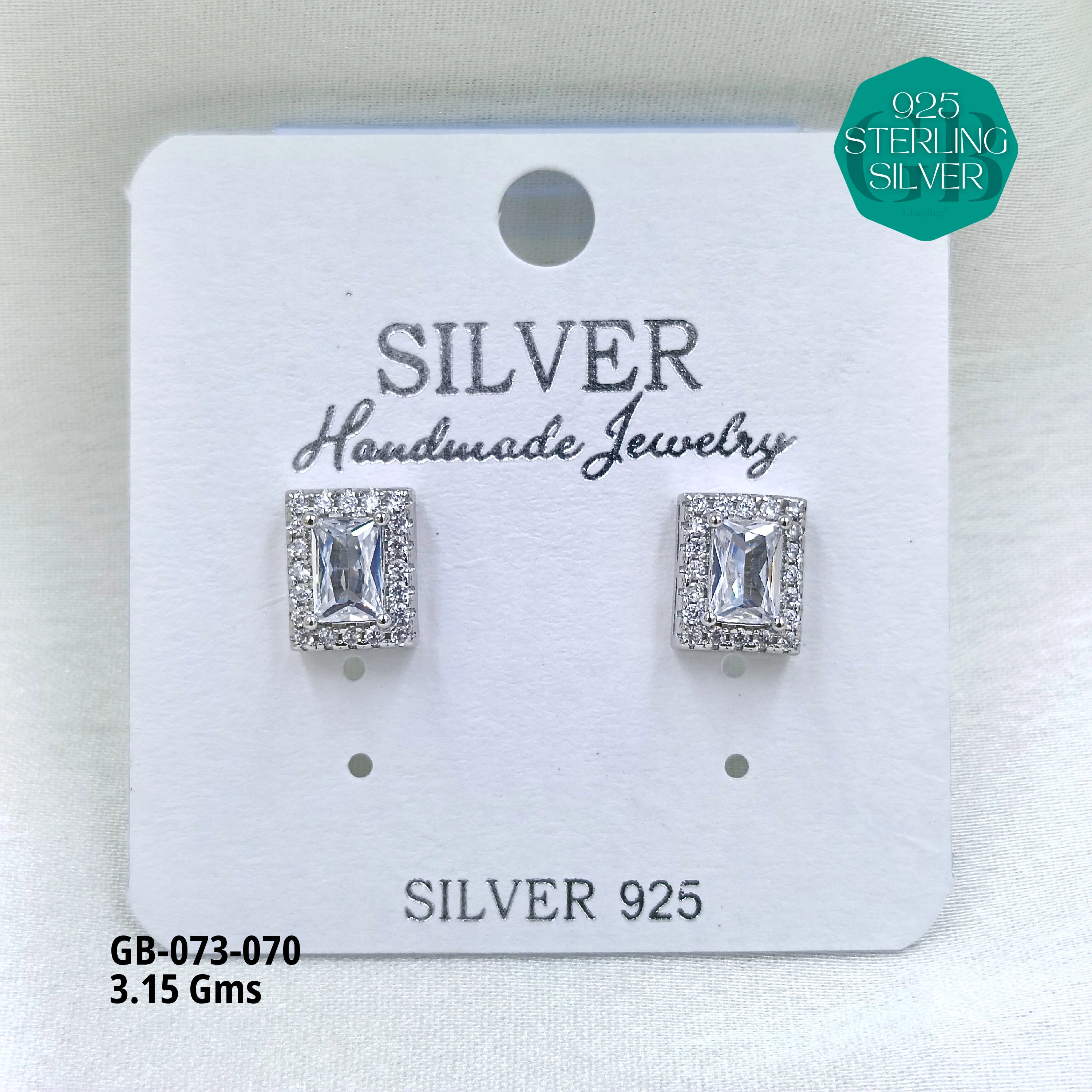 SOUTH SCREW COLOUR SOLITAIRE - Premium 925 Silver Jewellery - SKU: GB-073-070 - Hyderabad Silver Importers
