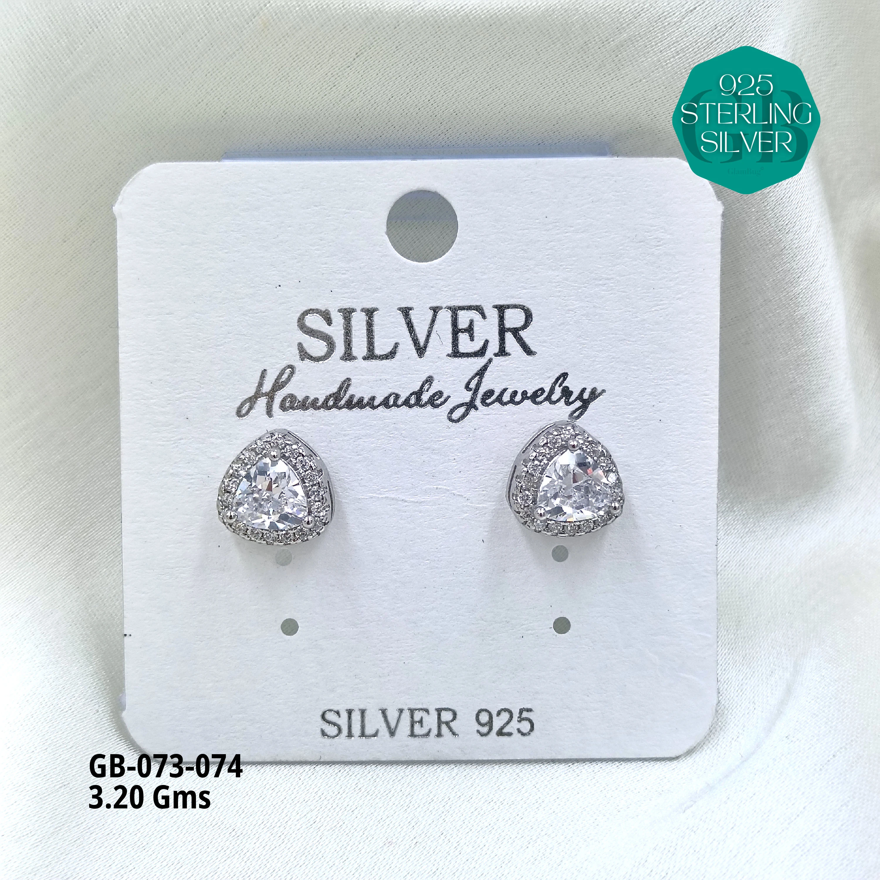 SOUTH SCREW COLOUR SOLITAIRE - Premium 925 Silver Jewellery - SKU: GB-073-074 - Hyderabad Silver Importers