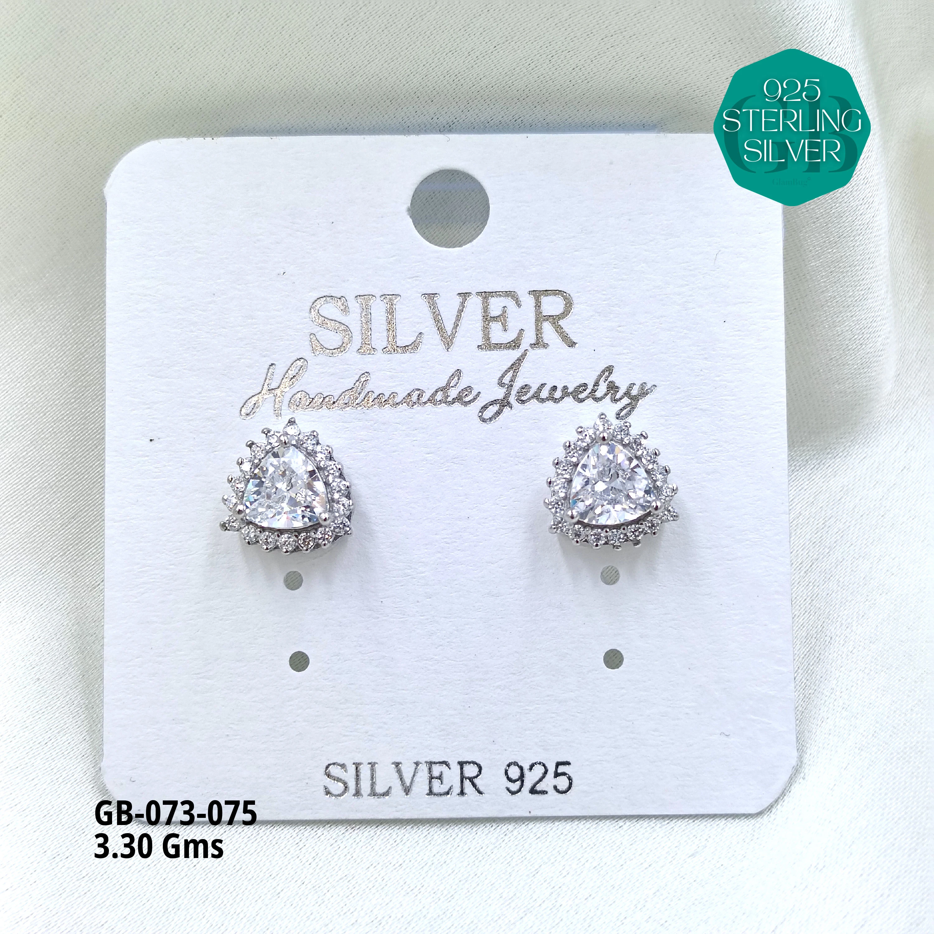 SOUTH SCREW COLOUR SOLITAIRE - Premium 925 Silver Jewellery - SKU: GB-073-075 - Hyderabad Silver Importers