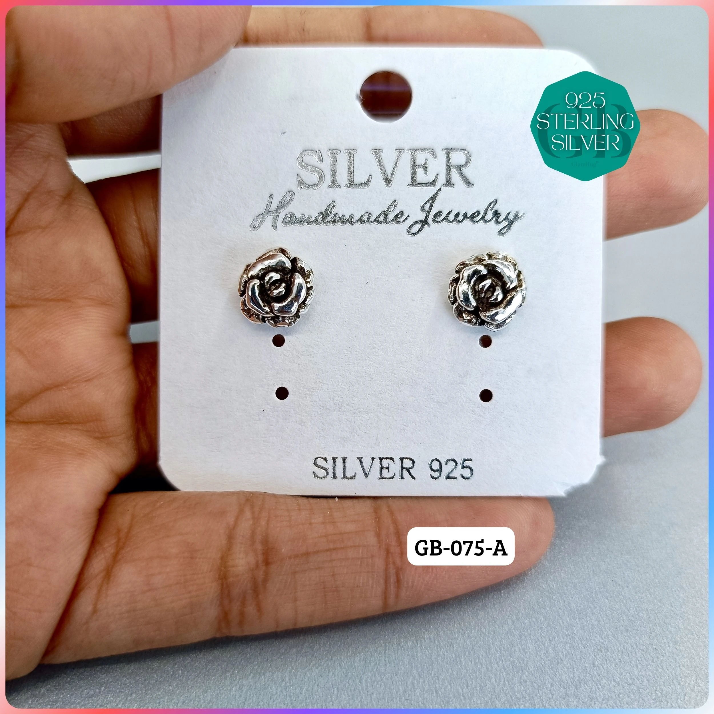 ZIRCON FANCY BALI - Premium 925 Silver Jewellery - SKU: GB-075-001 - Hyderabad Silver Importers