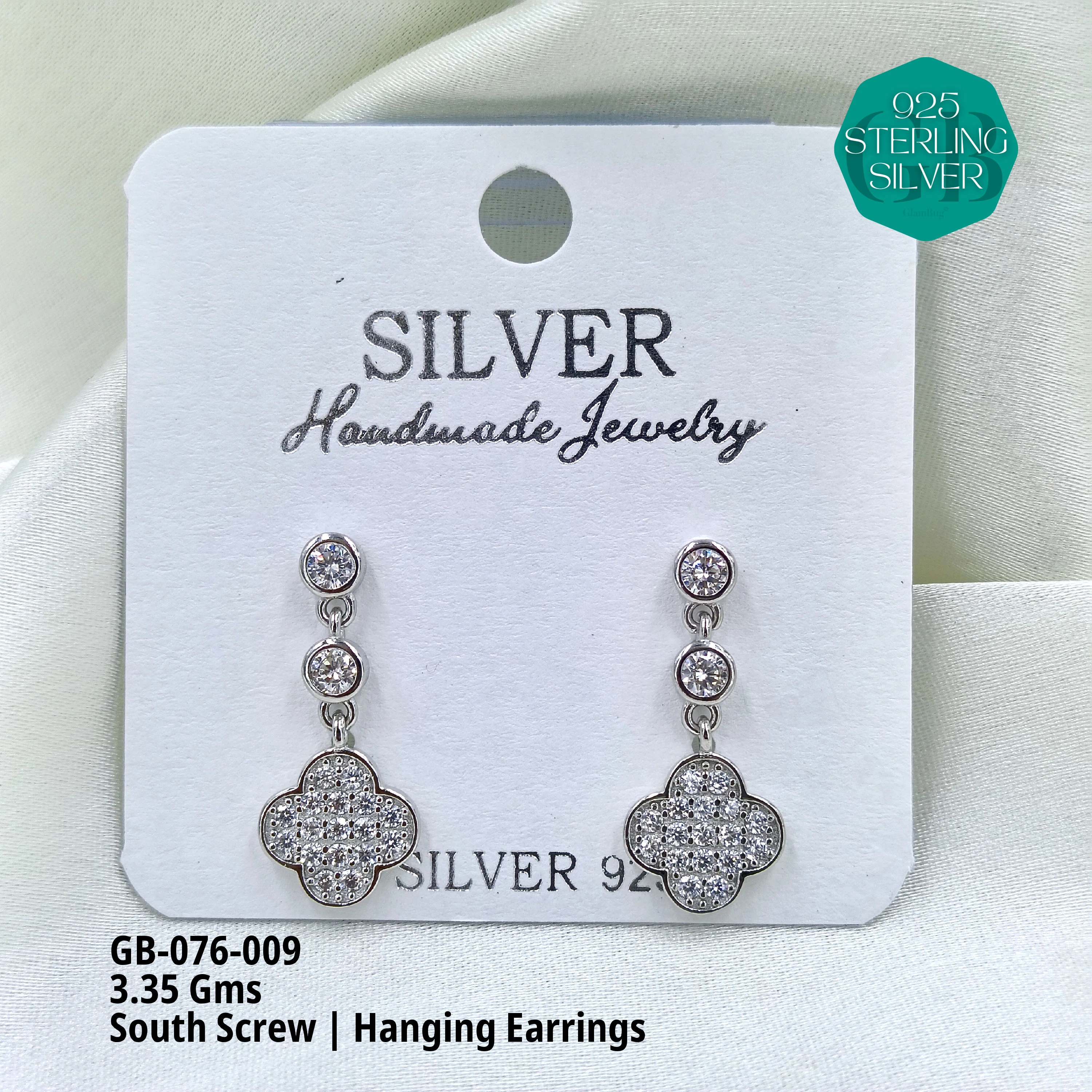 SOUTH SCREW HANGING - Premium 925 Silver Jewellery - SKU: GB-076-009 - Hyderabad Silver Importers