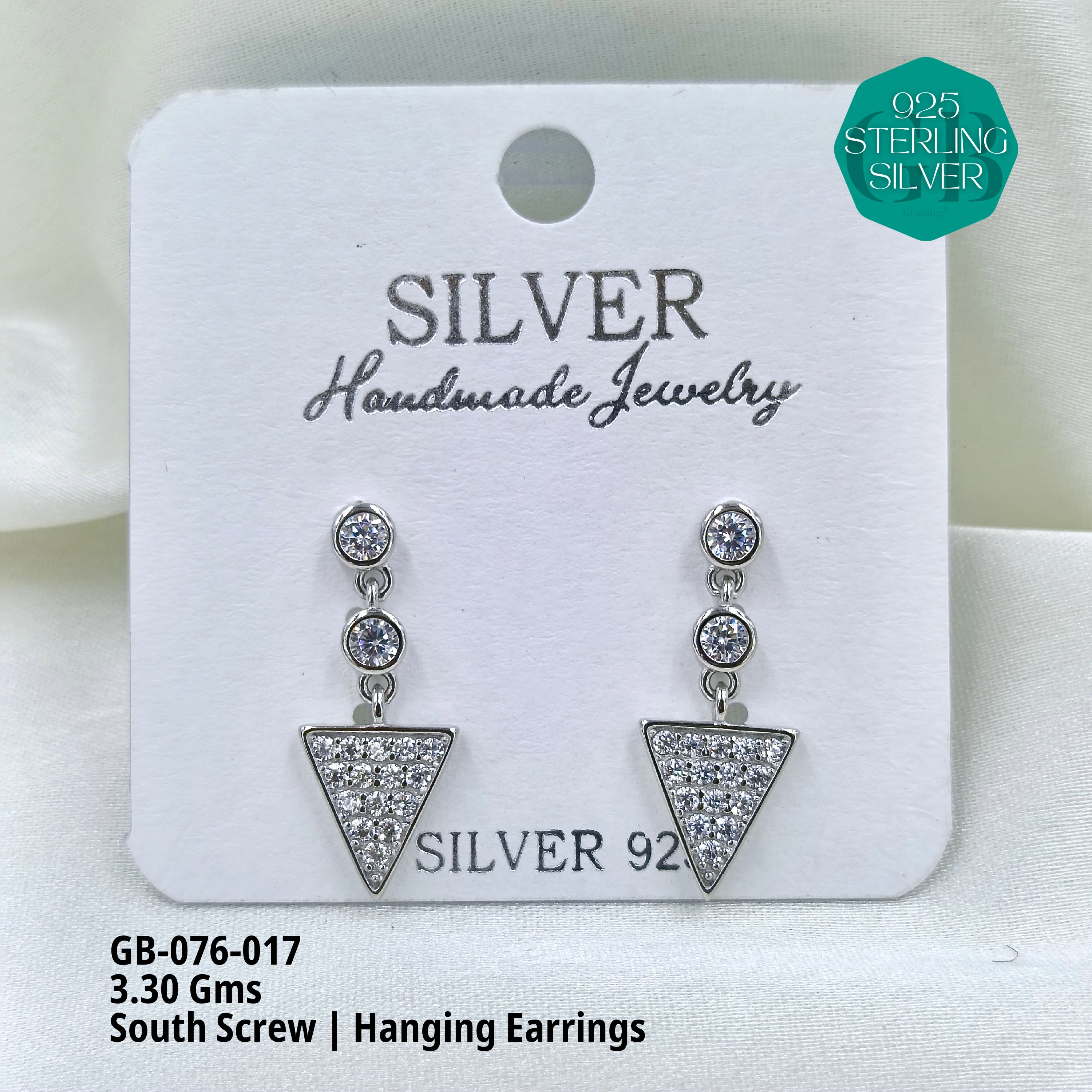 SOUTH SCREW HANGING - Premium 925 Silver Jewellery - SKU: GB-076-017 - Hyderabad Silver Importers