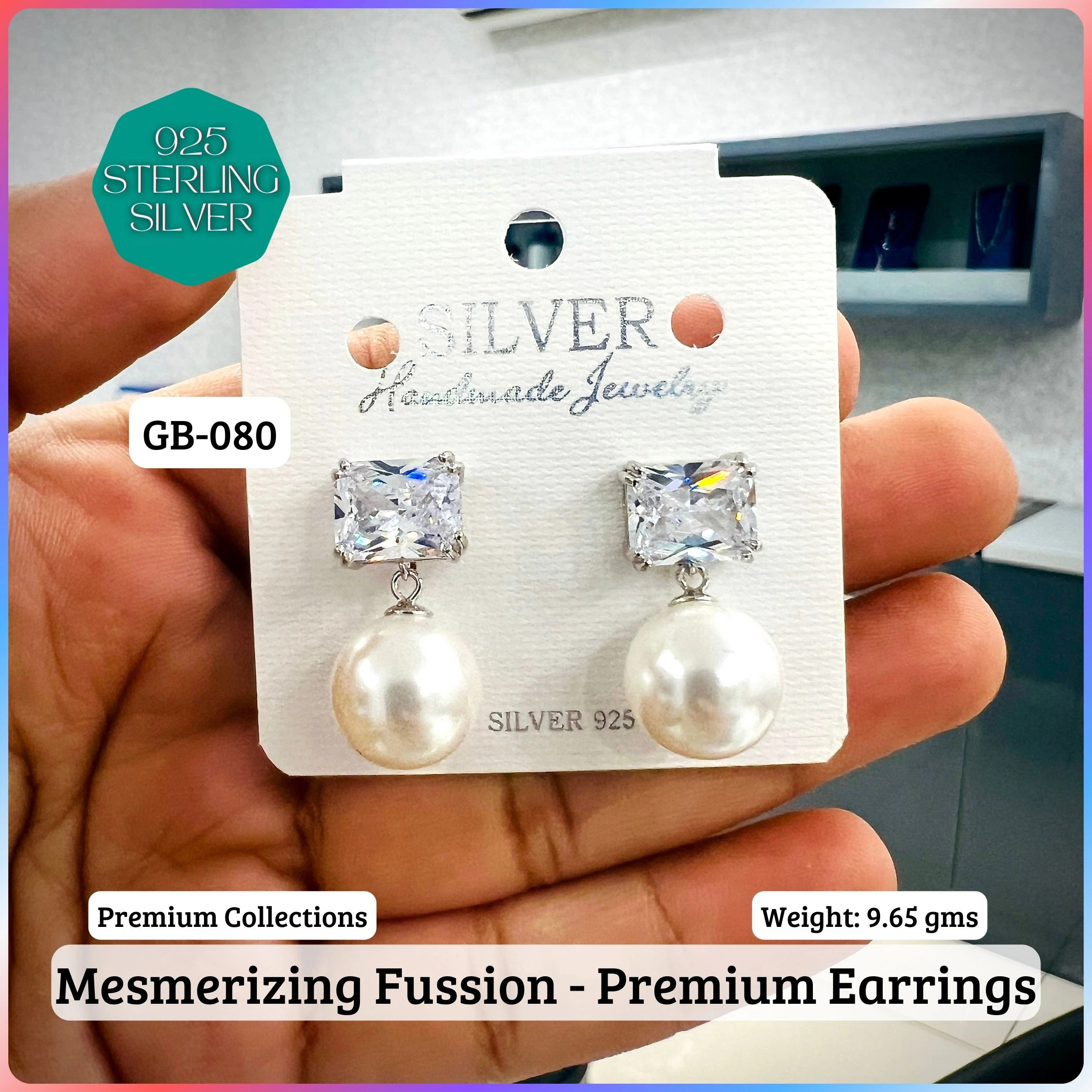 Mesmerizing Fusion - Premium Earrings - Premium 925 Silver Jewellery - SKU: GB-080-002 - Hyderabad Silver Importers