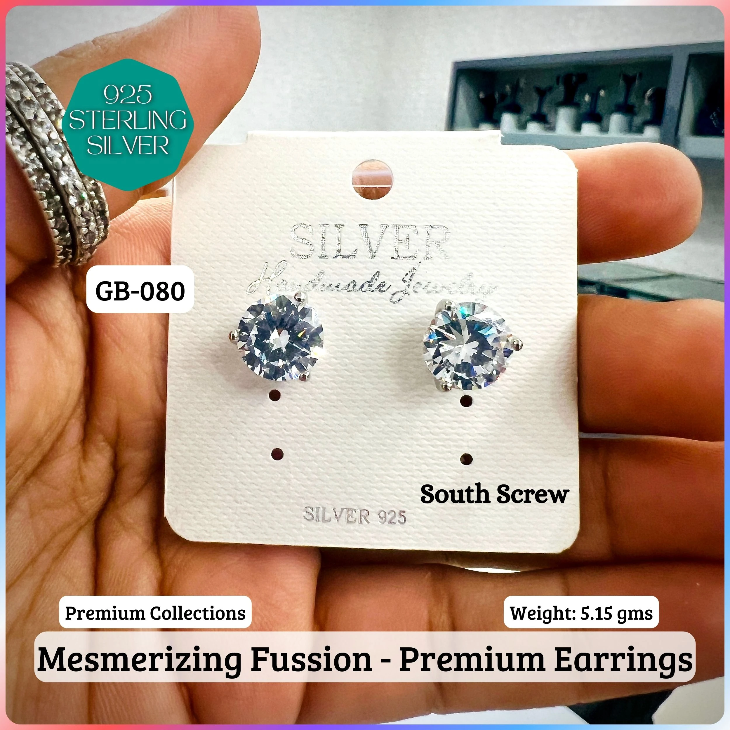 Mesmerizing Fusion - Premium Earrings - Premium 925 Silver Jewellery - SKU: GB-080-006 - Hyderabad Silver Importers