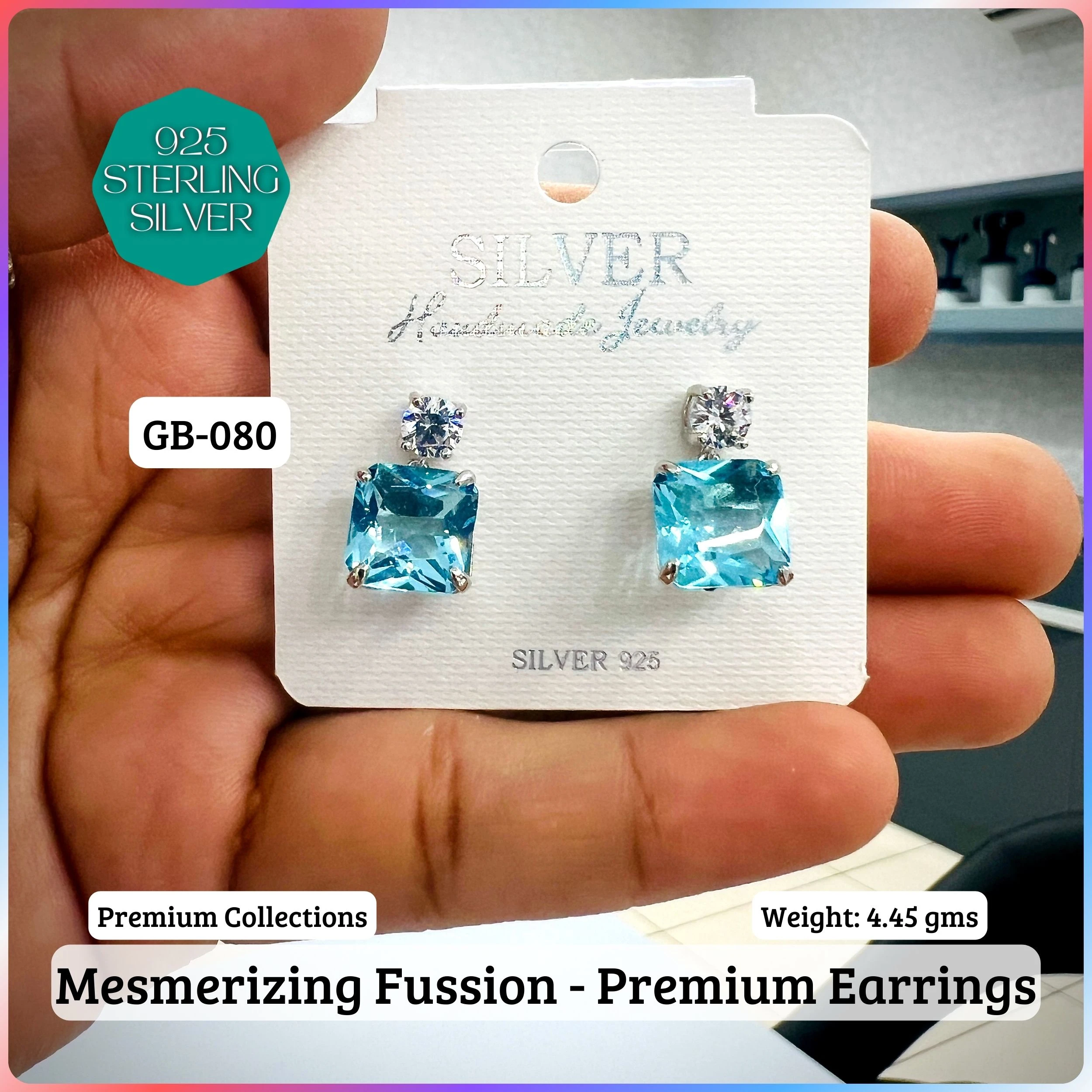 Mesmerizing Fusion - Premium Earrings - Premium 925 Silver Jewellery - SKU: GB-080-010 - Hyderabad Silver Importers