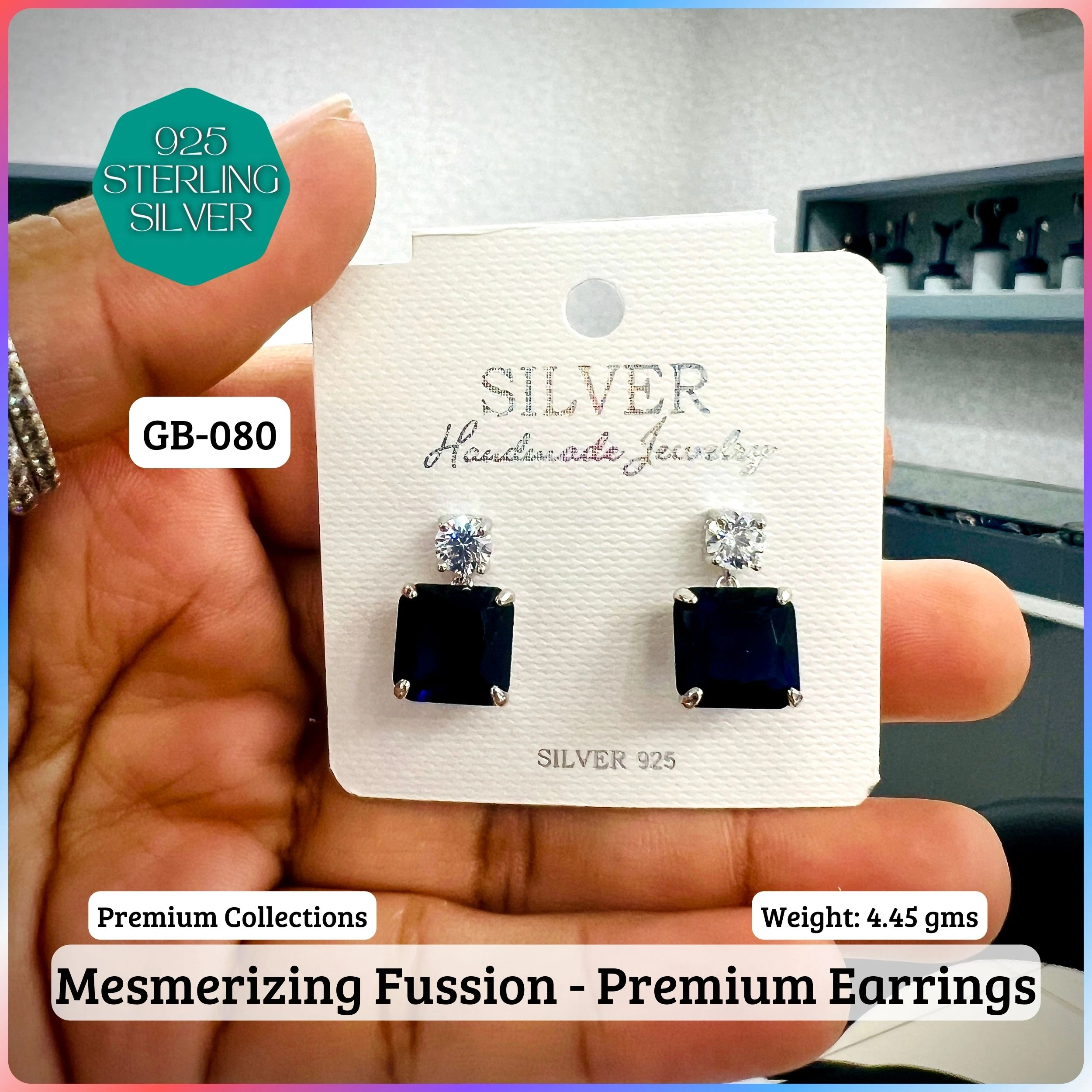 Mesmerizing Fusion - Premium Earrings - Premium 925 Silver Jewellery - SKU: GB-080-012 - Hyderabad Silver Importers