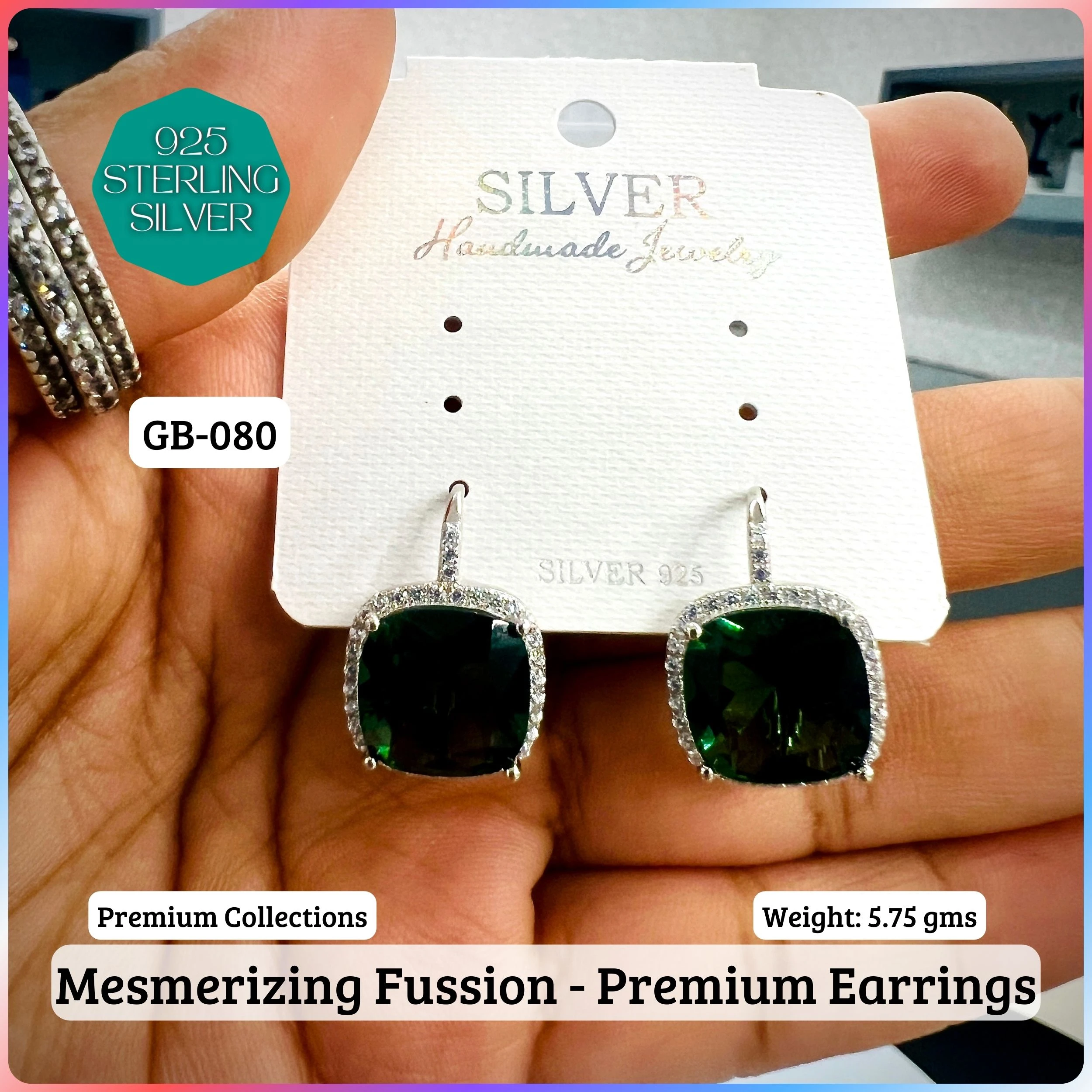 Mesmerizing Fusion - Premium Earrings - Premium 925 Silver Jewellery - SKU: GB-080-014 - Hyderabad Silver Importers