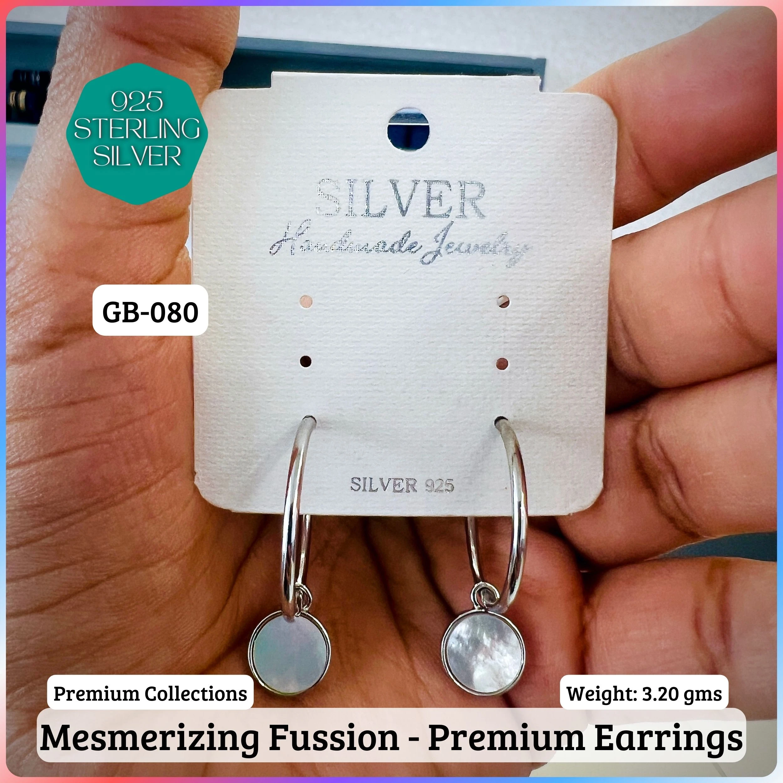 Mesmerizing Fusion - Premium Earrings - Premium 925 Silver Jewellery - SKU: GB-080-022 - Hyderabad Silver Importers