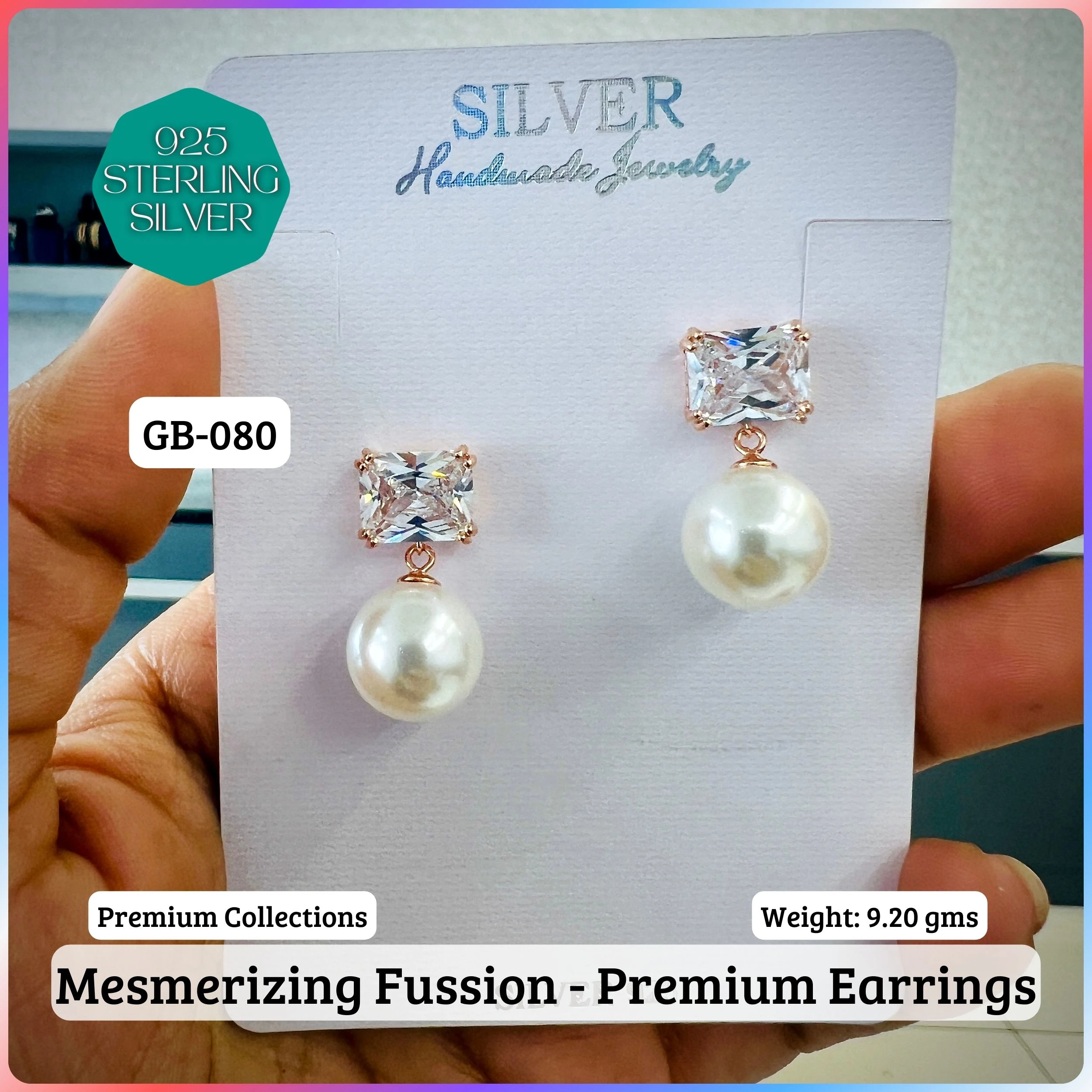 Mesmerizing Fusion - Premium Earrings - Premium 925 Silver Jewellery - SKU: GB-080-023 - Hyderabad Silver Importers