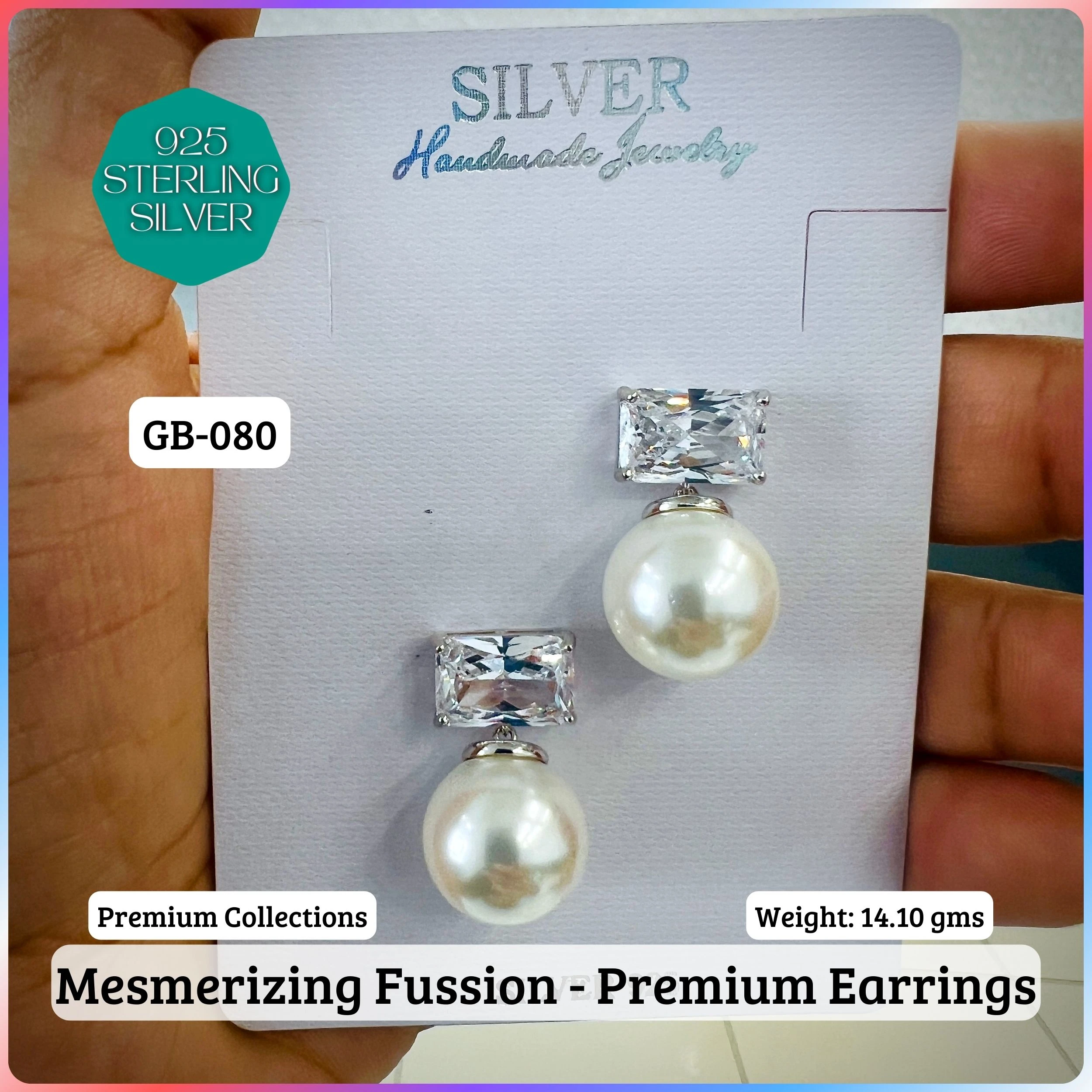Mesmerizing Fusion - Premium Earrings - Premium 925 Silver Jewellery - SKU: GB-080-026 - Hyderabad Silver Importers