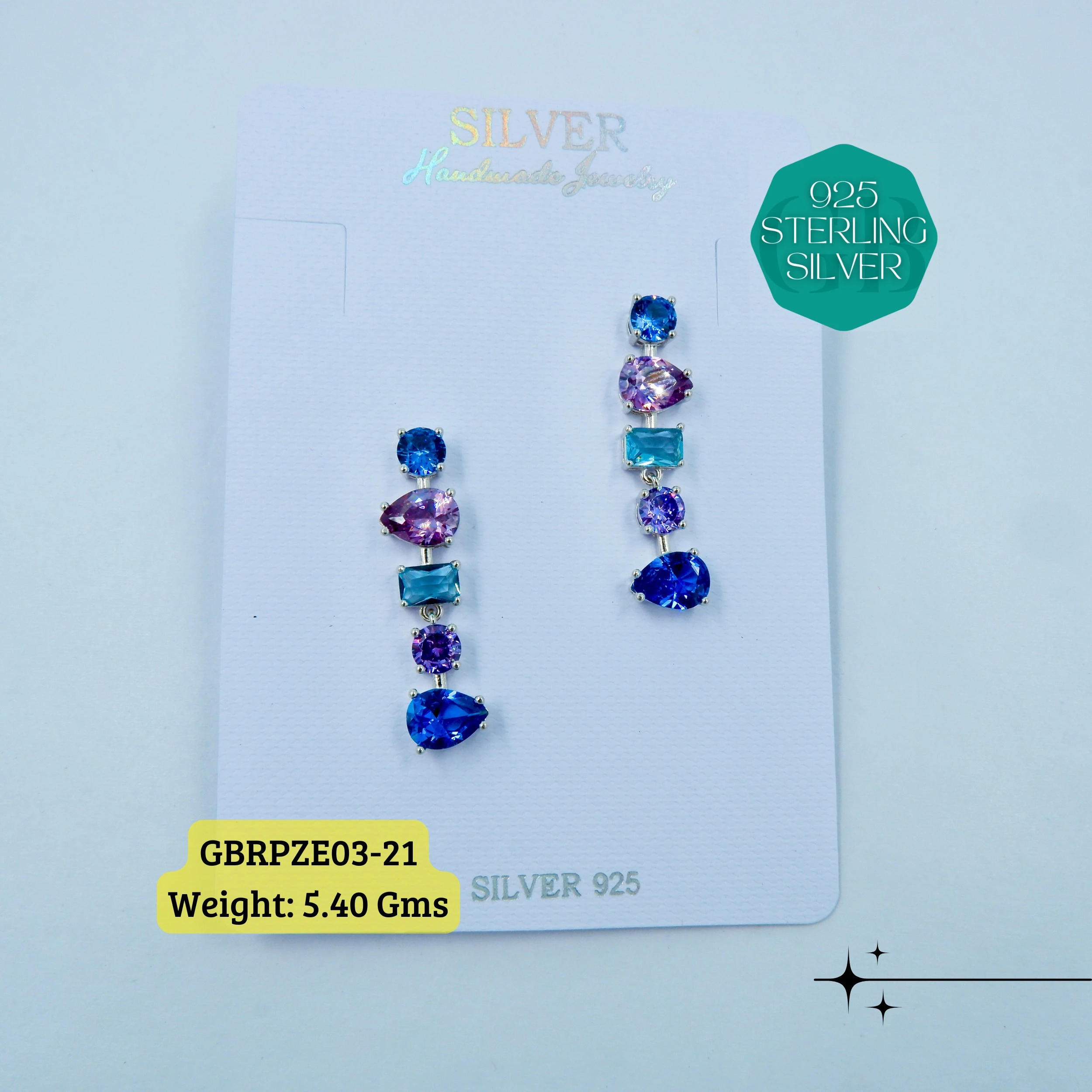 Mesmerizing Fusion - Premium Earrings - Premium 925 Silver Jewellery - SKU: GB-080-029 - Hyderabad Silver Importers