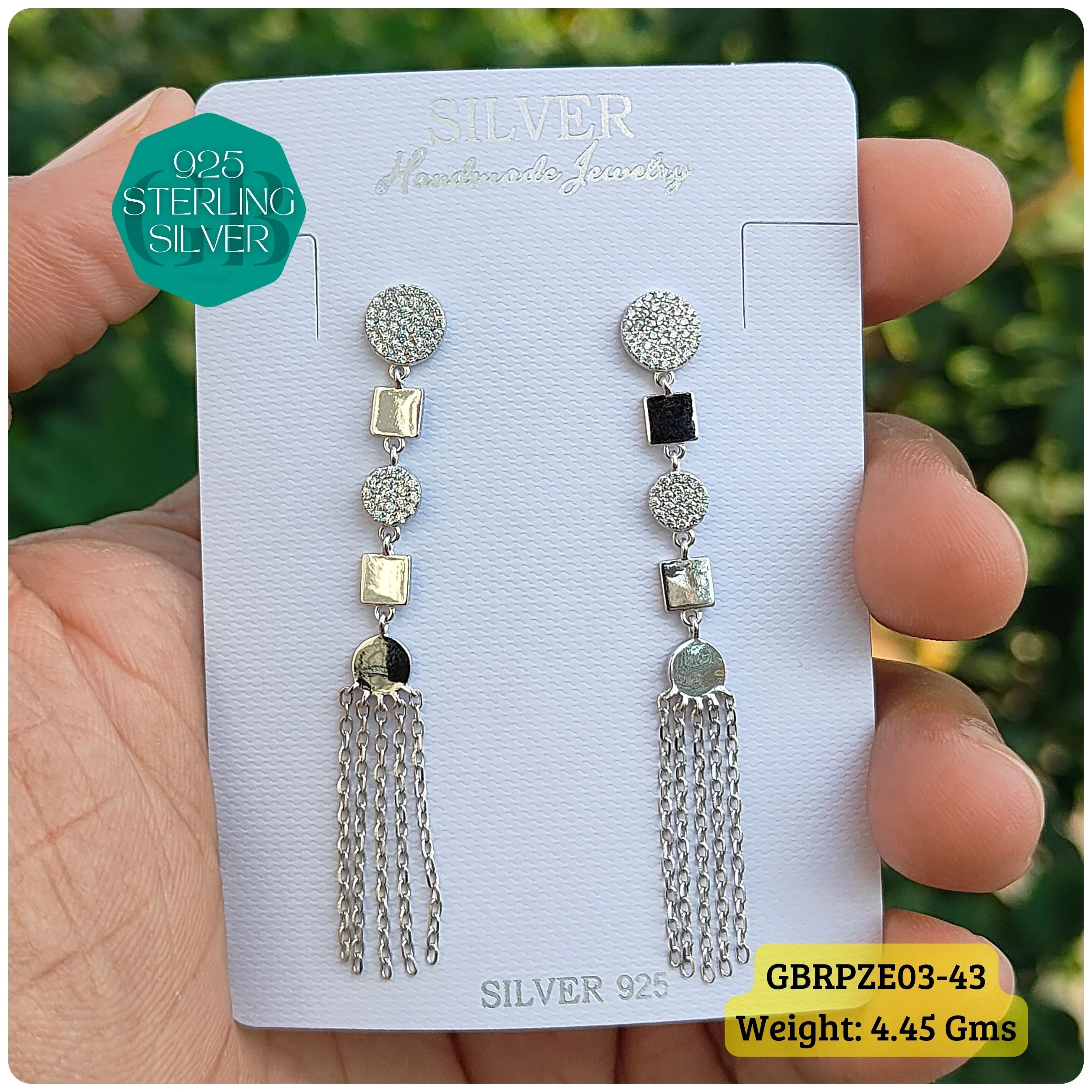 Mesmerizing Fusion - Premium Earrings - Premium 925 Silver Jewellery - SKU: GB-080-032 - Hyderabad Silver Importers