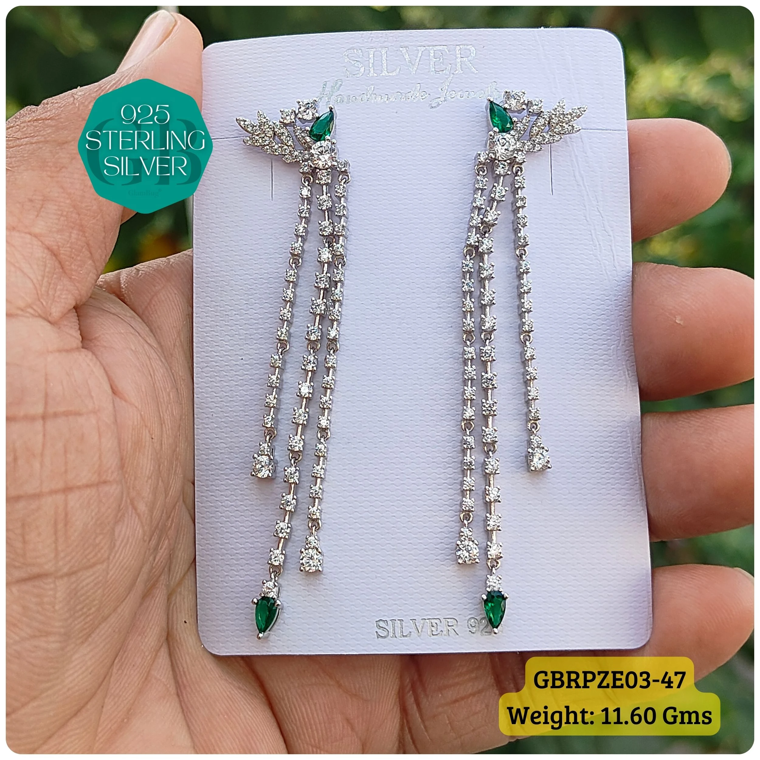 Mesmerizing Fusion - Premium Earrings - Premium 925 Silver Jewellery - SKU: GB-080-033 - Hyderabad Silver Importers