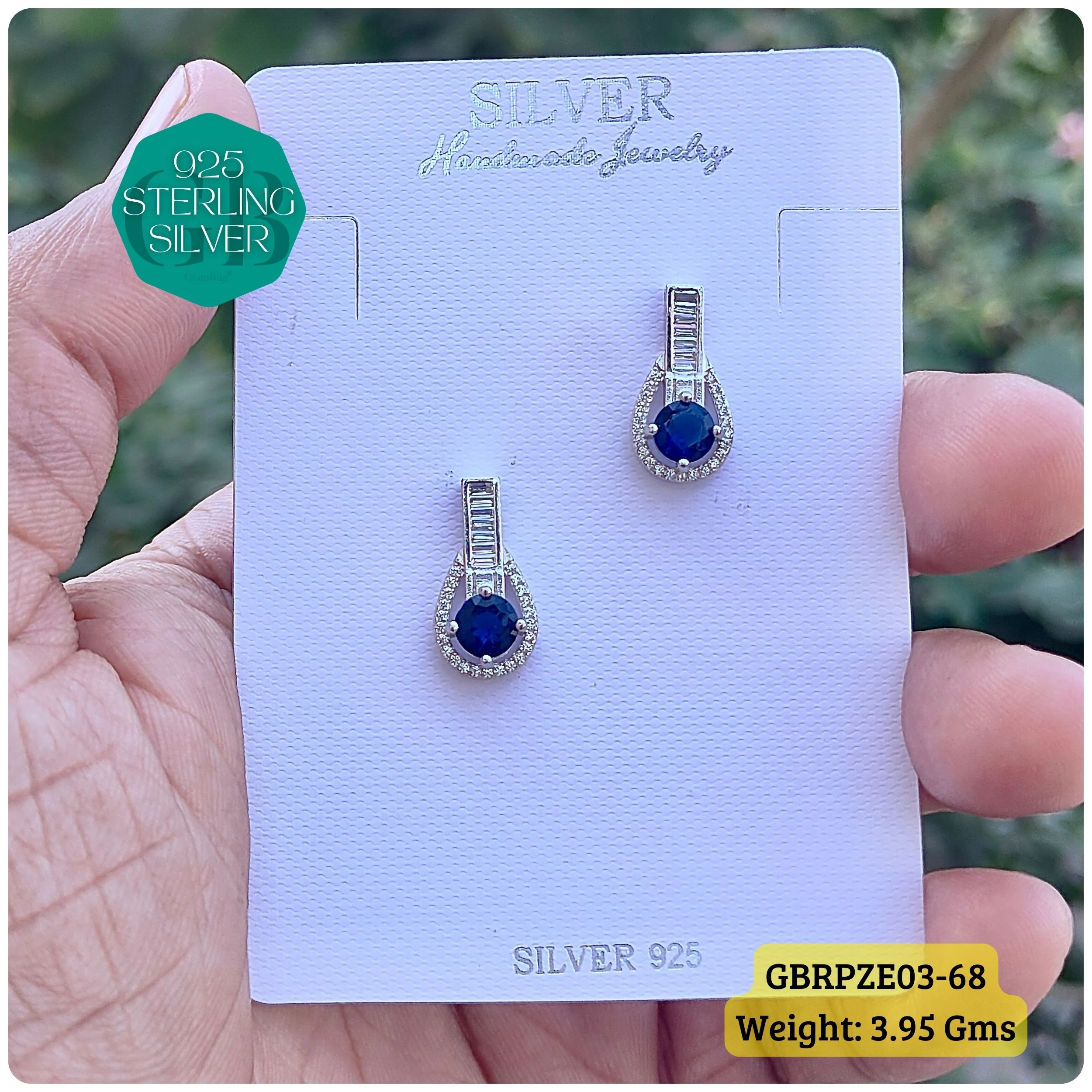 Mesmerizing Fusion - Premium Earrings - Premium 925 Silver Jewellery - SKU: GB-080-041 - Hyderabad Silver Importers