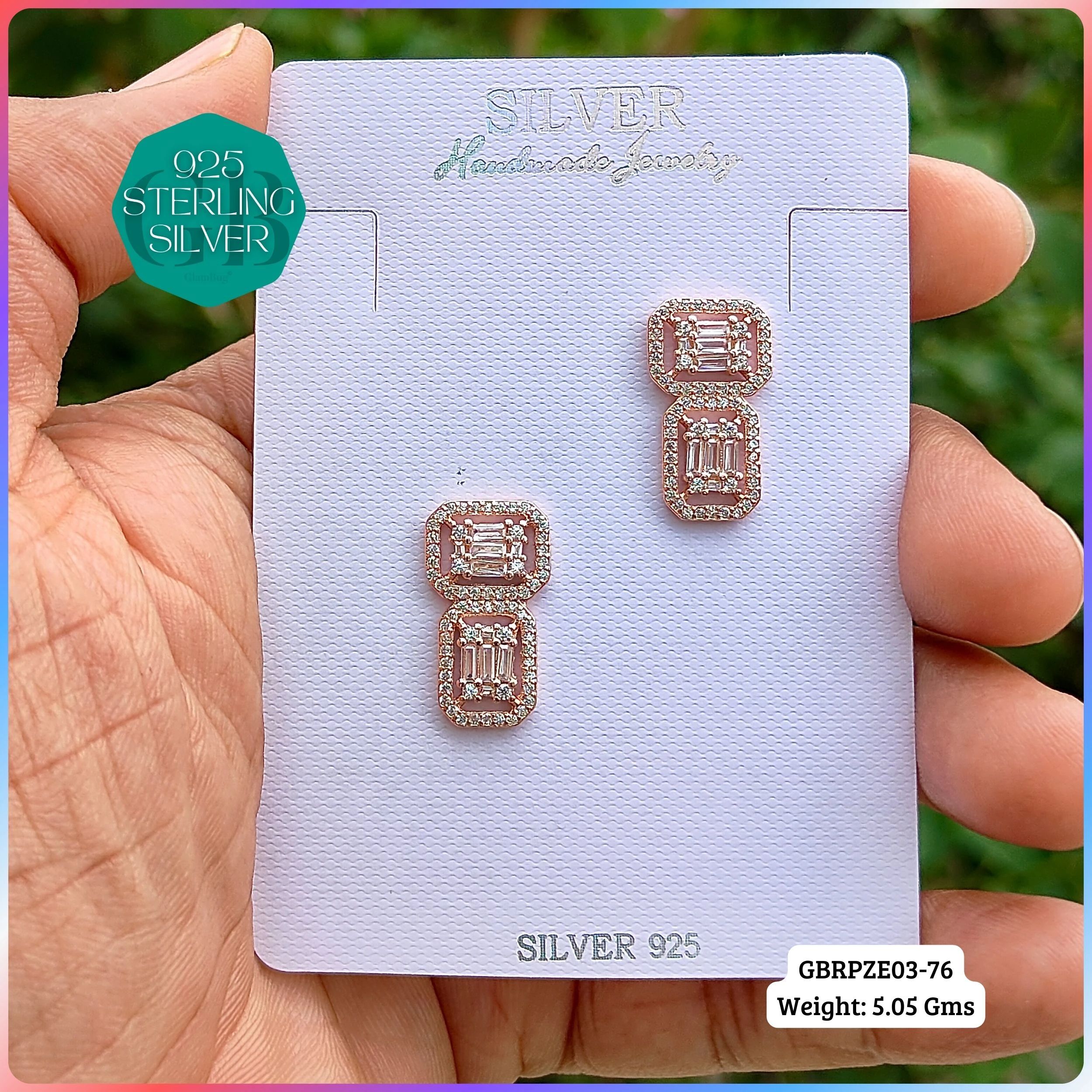 Mesmerizing Fusion - Premium Earrings - Premium 925 Silver Jewellery - SKU: GB-080-044 - Hyderabad Silver Importers