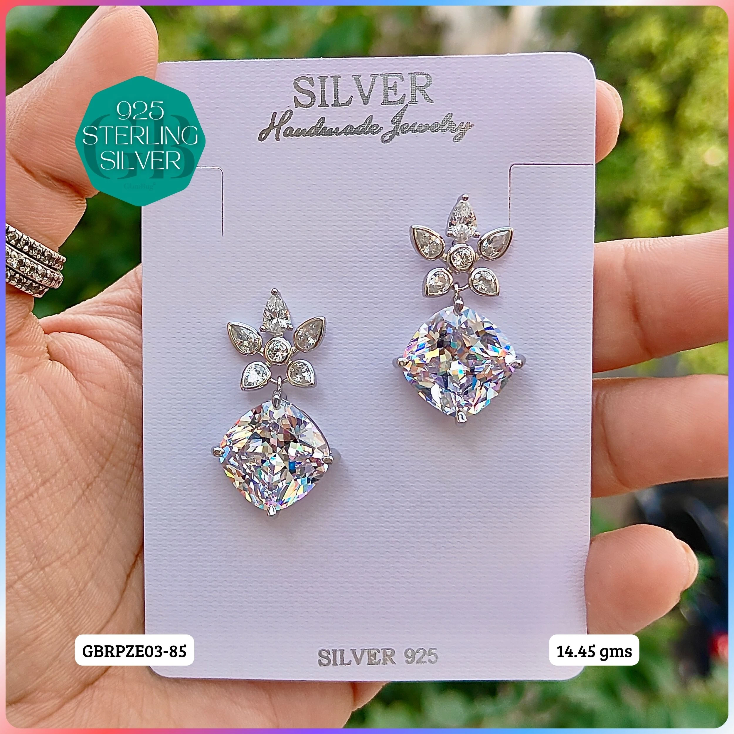 Mesmerizing Fusion - Premium Earrings - Premium 925 Silver Jewellery - SKU: GB-080-045 - Hyderabad Silver Importers