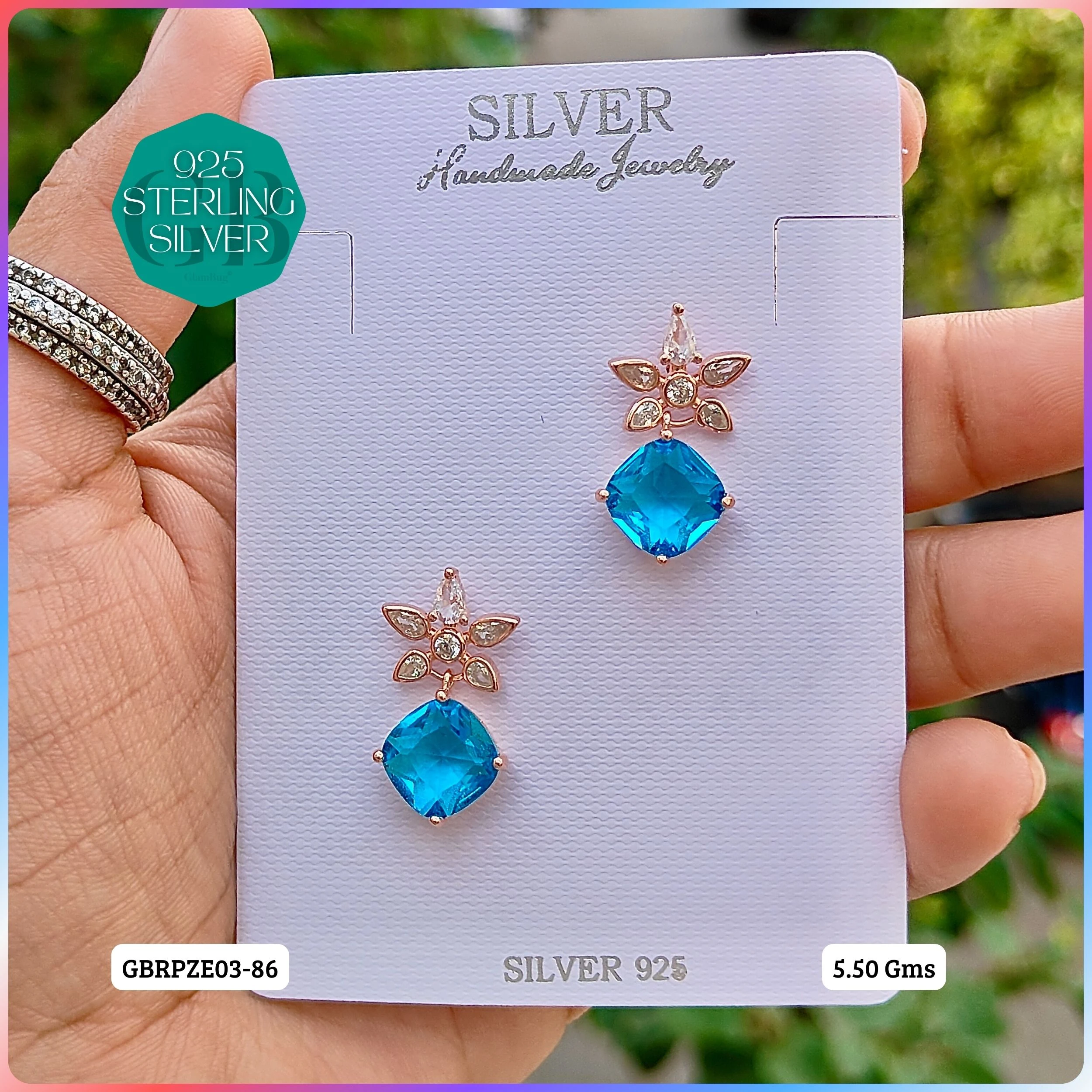 Mesmerizing Fusion - Premium Earrings - Premium 925 Silver Jewellery - SKU: GB-080-046 - Hyderabad Silver Importers