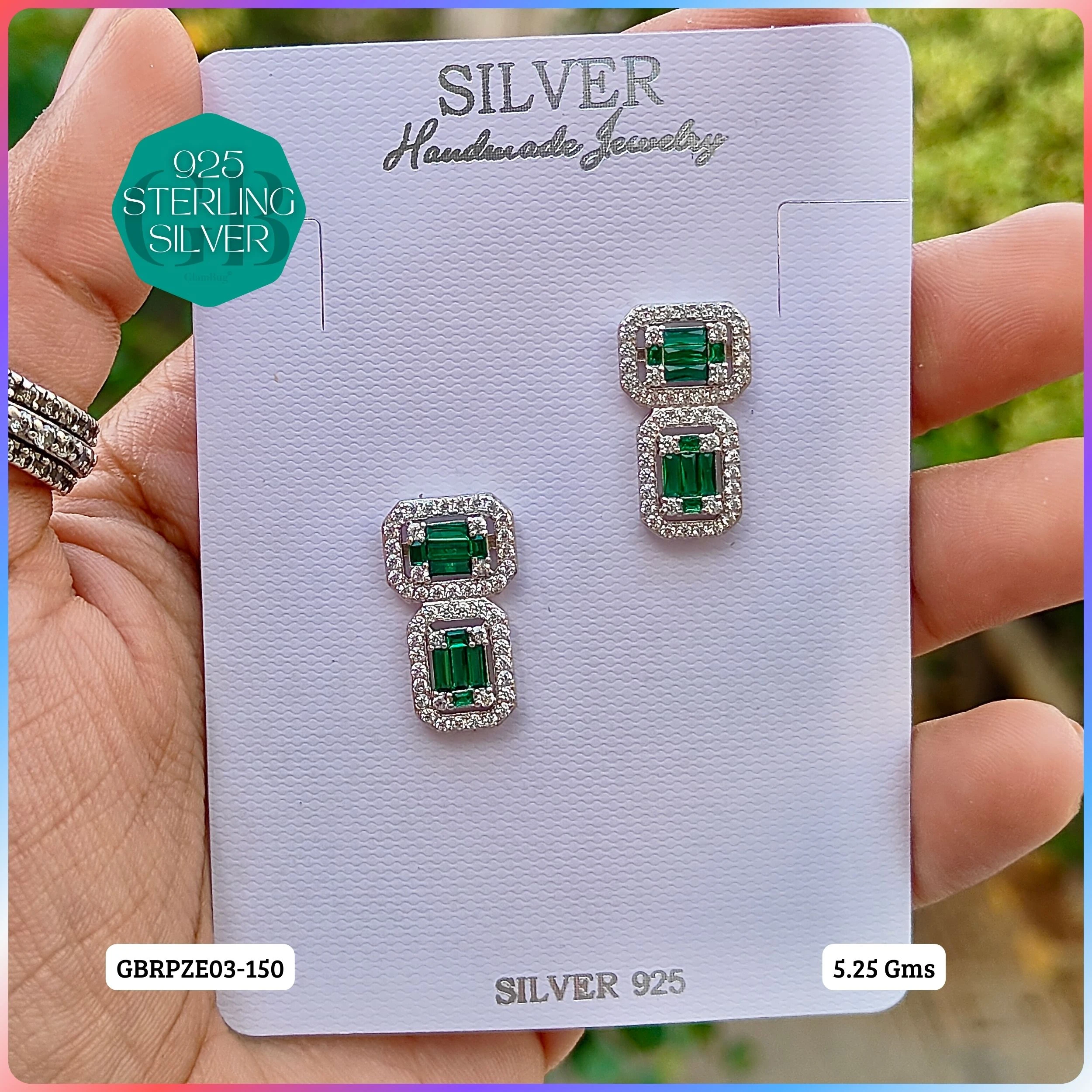 Mesmerizing Fusion - Premium Earrings - Premium 925 Silver Jewellery - SKU: GB-080-0468 - Hyderabad Silver Importers