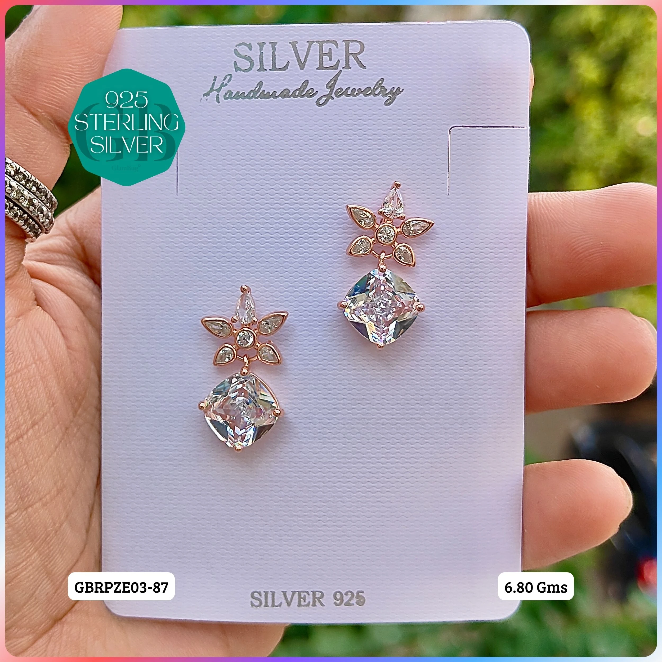 Mesmerizing Fusion - Premium Earrings - Premium 925 Silver Jewellery - SKU: GB-080-047 - Hyderabad Silver Importers