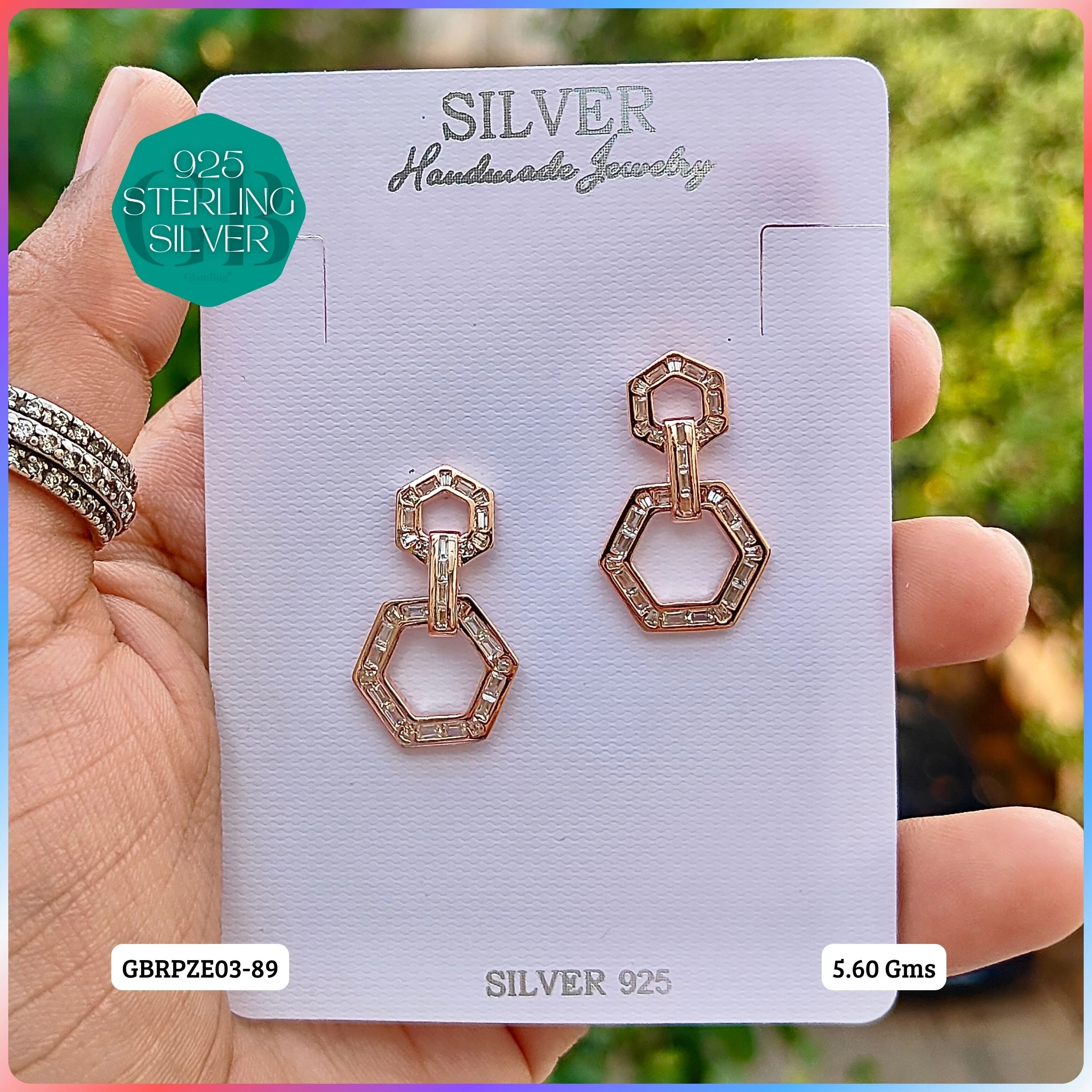 Mesmerizing Fusion - Premium Earrings - Premium 925 Silver Jewellery - SKU: GB-080-048 - Hyderabad Silver Importers