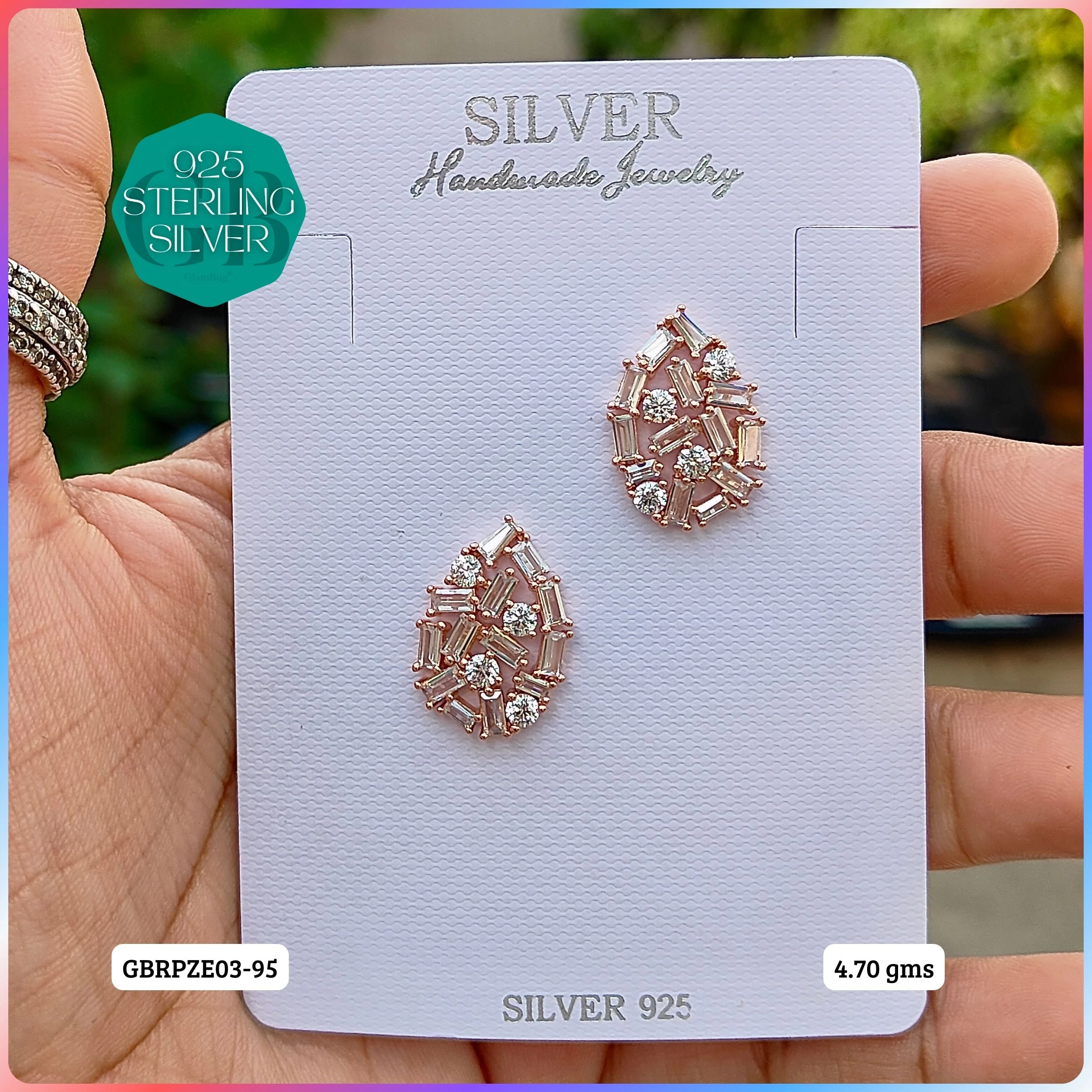 Mesmerizing Fusion - Premium Earrings - Premium 925 Silver Jewellery - SKU: GB-080-050 - Hyderabad Silver Importers