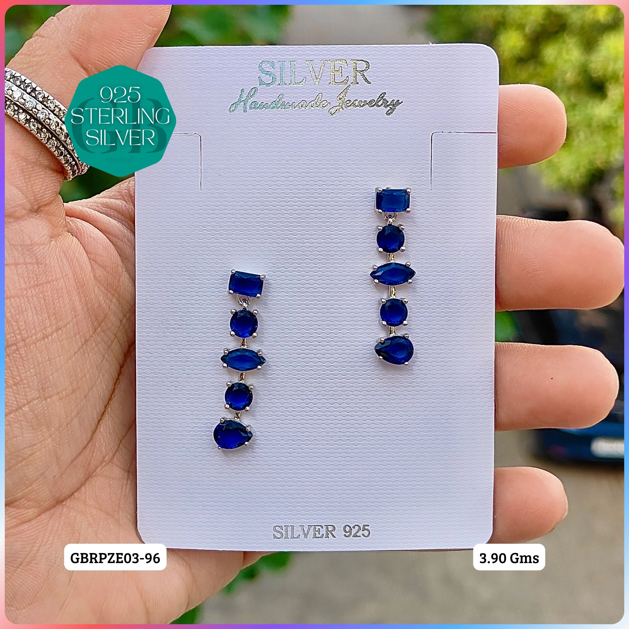 Mesmerizing Fusion - Premium Earrings - Premium 925 Silver Jewellery - SKU: GB-080-051 - Hyderabad Silver Importers