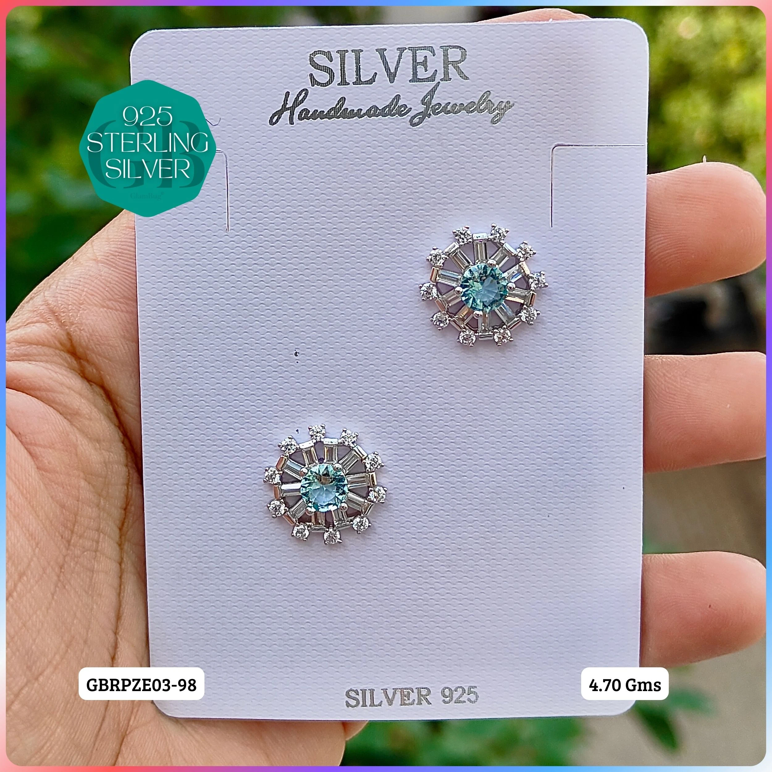 Mesmerizing Fusion - Premium Earrings - Premium 925 Silver Jewellery - SKU: GB-080-052 - Hyderabad Silver Importers