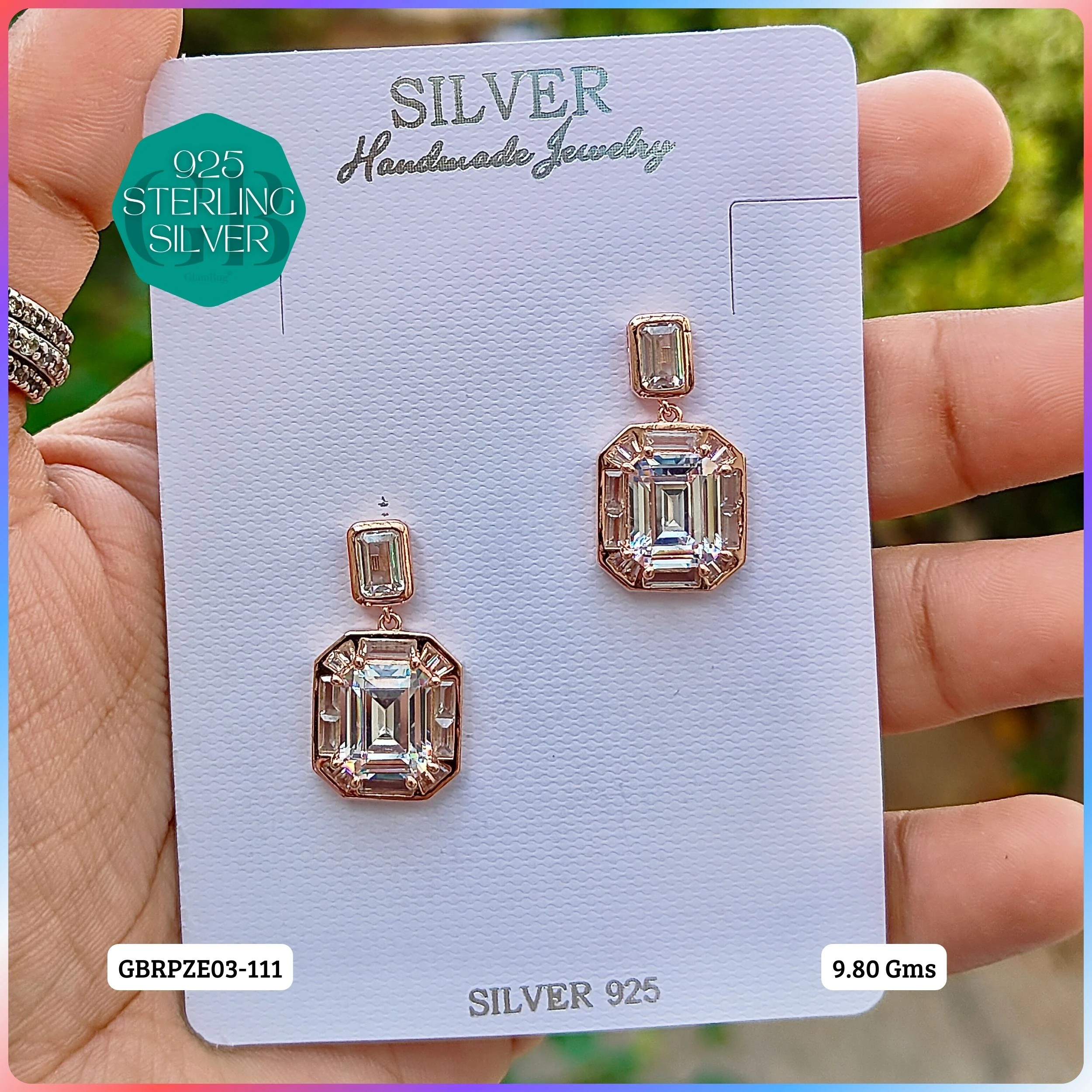 Mesmerizing Fusion - Premium Earrings - Premium 925 Silver Jewellery - SKU: GB-080-057 - Hyderabad Silver Importers