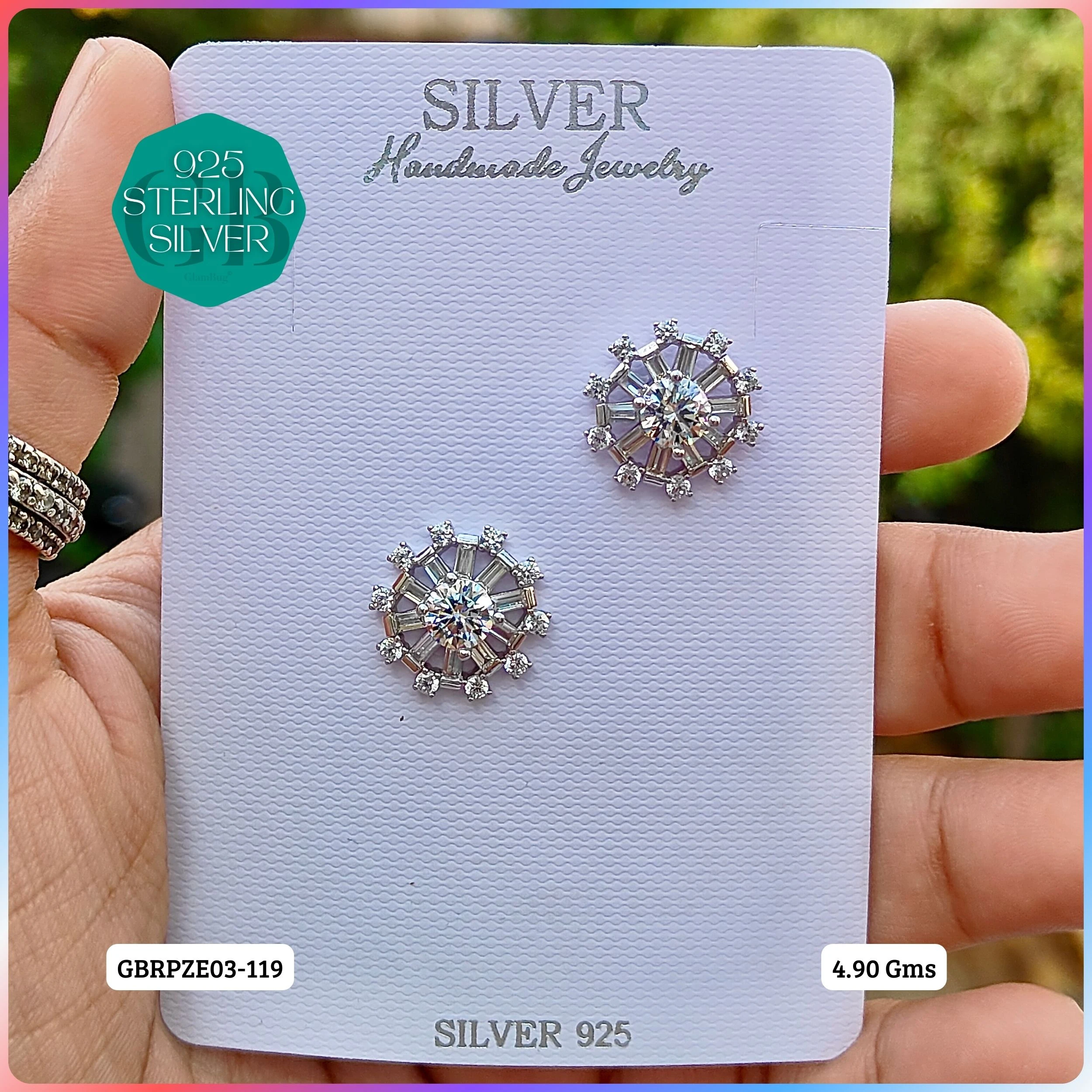 Mesmerizing Fusion - Premium Earrings - Premium 925 Silver Jewellery - SKU: GB-080-059 - Hyderabad Silver Importers
