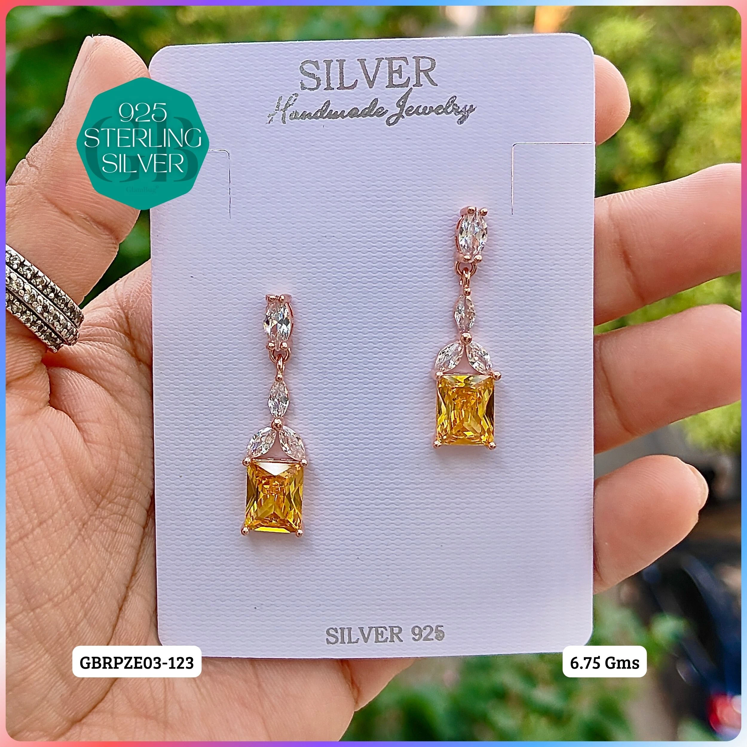 Mesmerizing Fusion - Premium Earrings - Premium 925 Silver Jewellery - SKU: GB-080-061 - Hyderabad Silver Importers