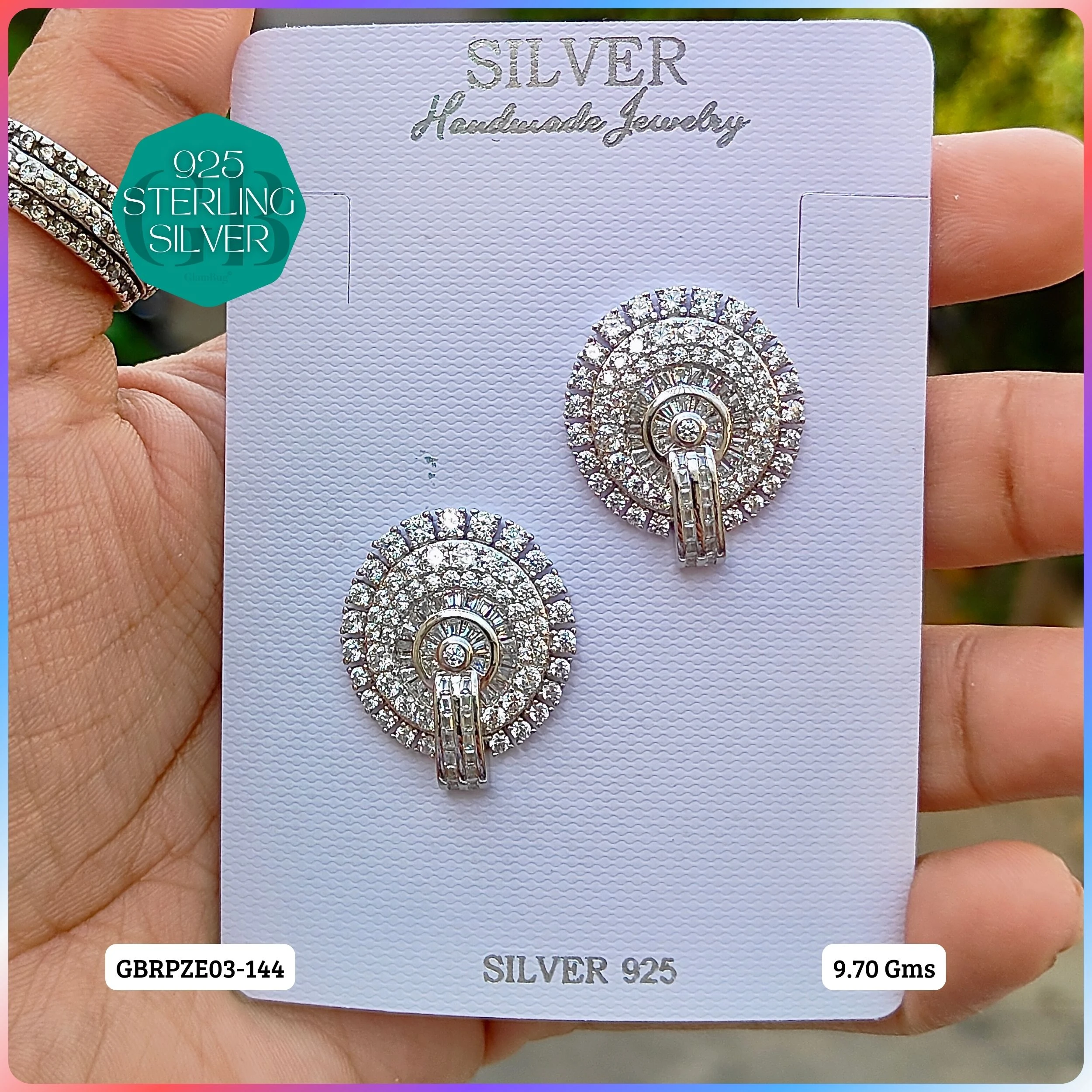 Mesmerizing Fusion - Premium Earrings - Premium 925 Silver Jewellery - SKU: GB-080-066 - Hyderabad Silver Importers