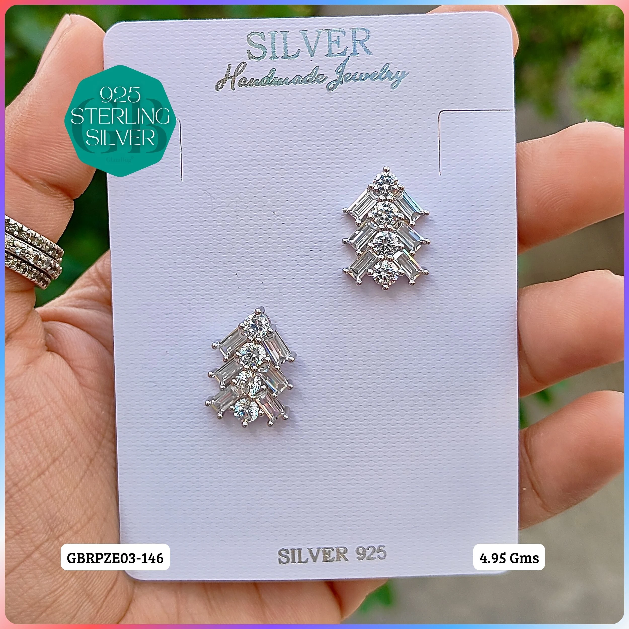 Mesmerizing Fusion - Premium Earrings - Premium 925 Silver Jewellery - SKU: GB-080-067 - Hyderabad Silver Importers