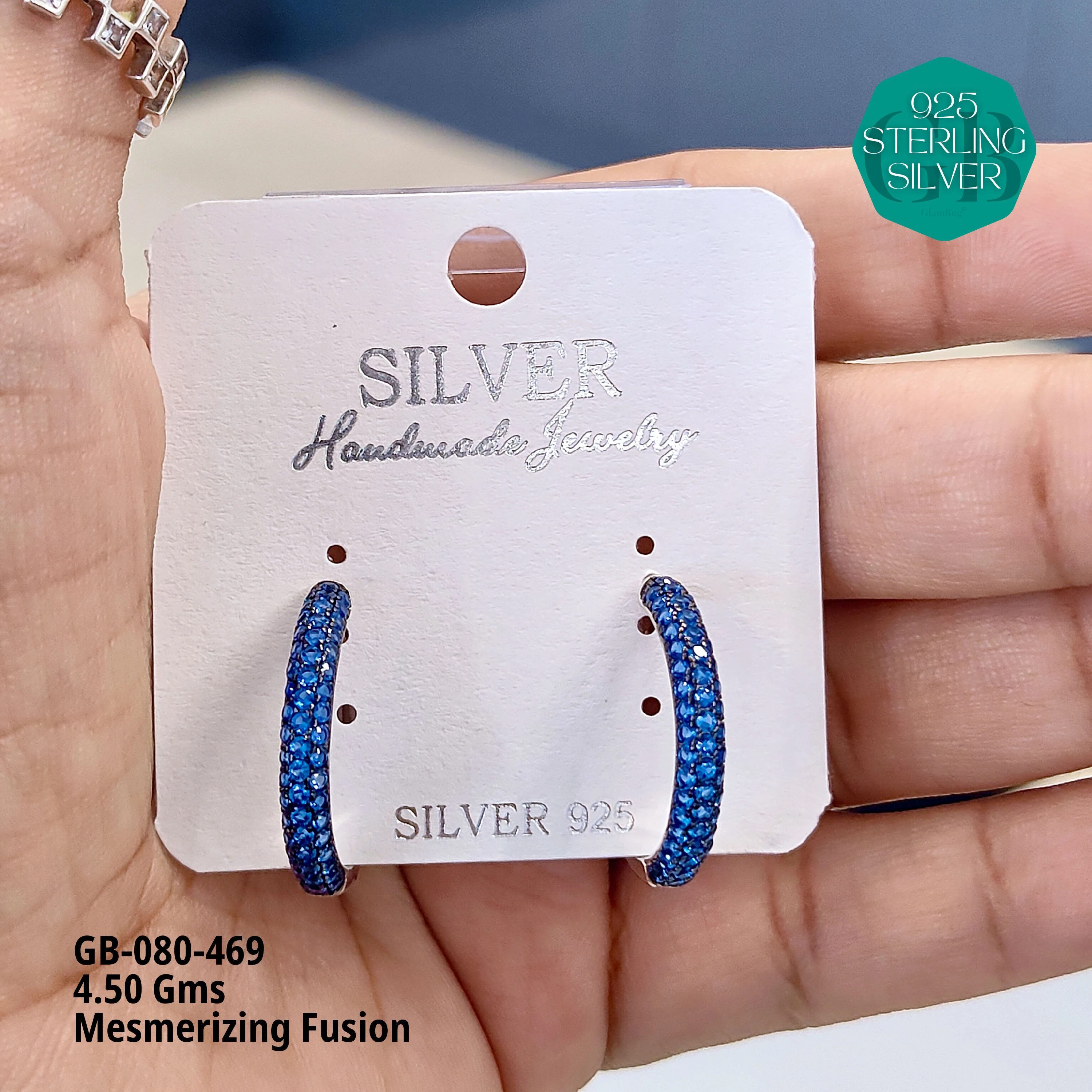 Mesmerizing Fusion - Premium Earrings - Premium 925 Silver Jewellery - SKU: GB-080-469 - Hyderabad Silver Importers