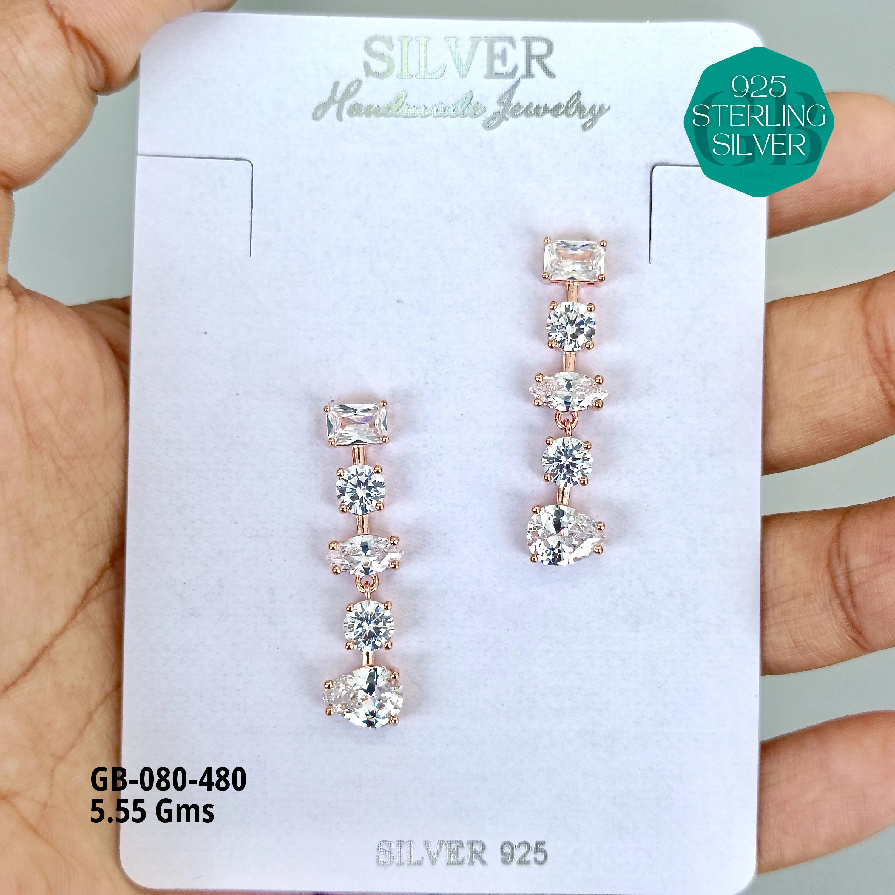 Mesmerizing Fusion - Premium Earrings - Premium 925 Silver Jewellery - SKU: GB-080-480 - Hyderabad Silver Importers
