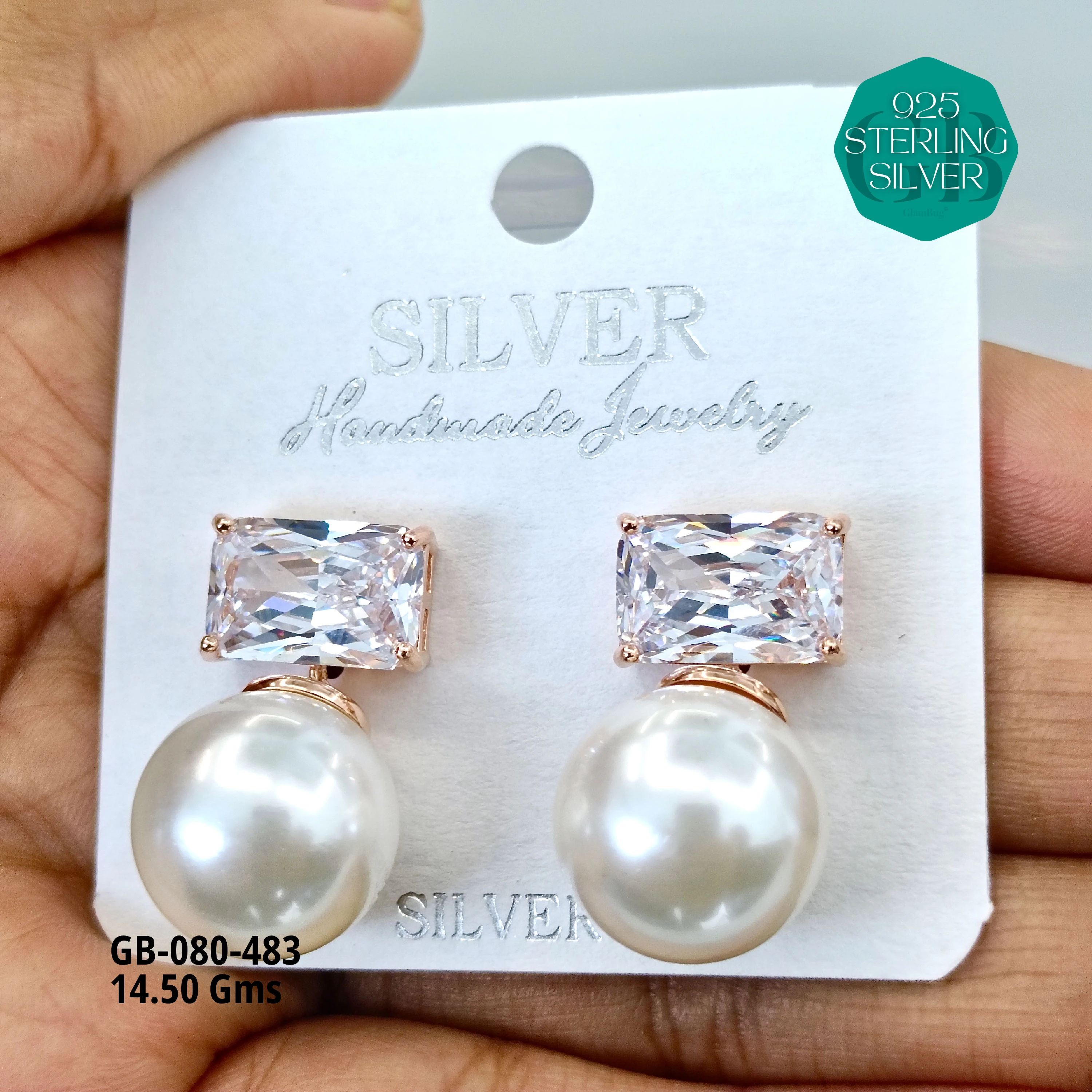 Mesmerizing Fusion - Premium Earrings - Premium 925 Silver Jewellery - SKU: GB-080-483 - Hyderabad Silver Importers