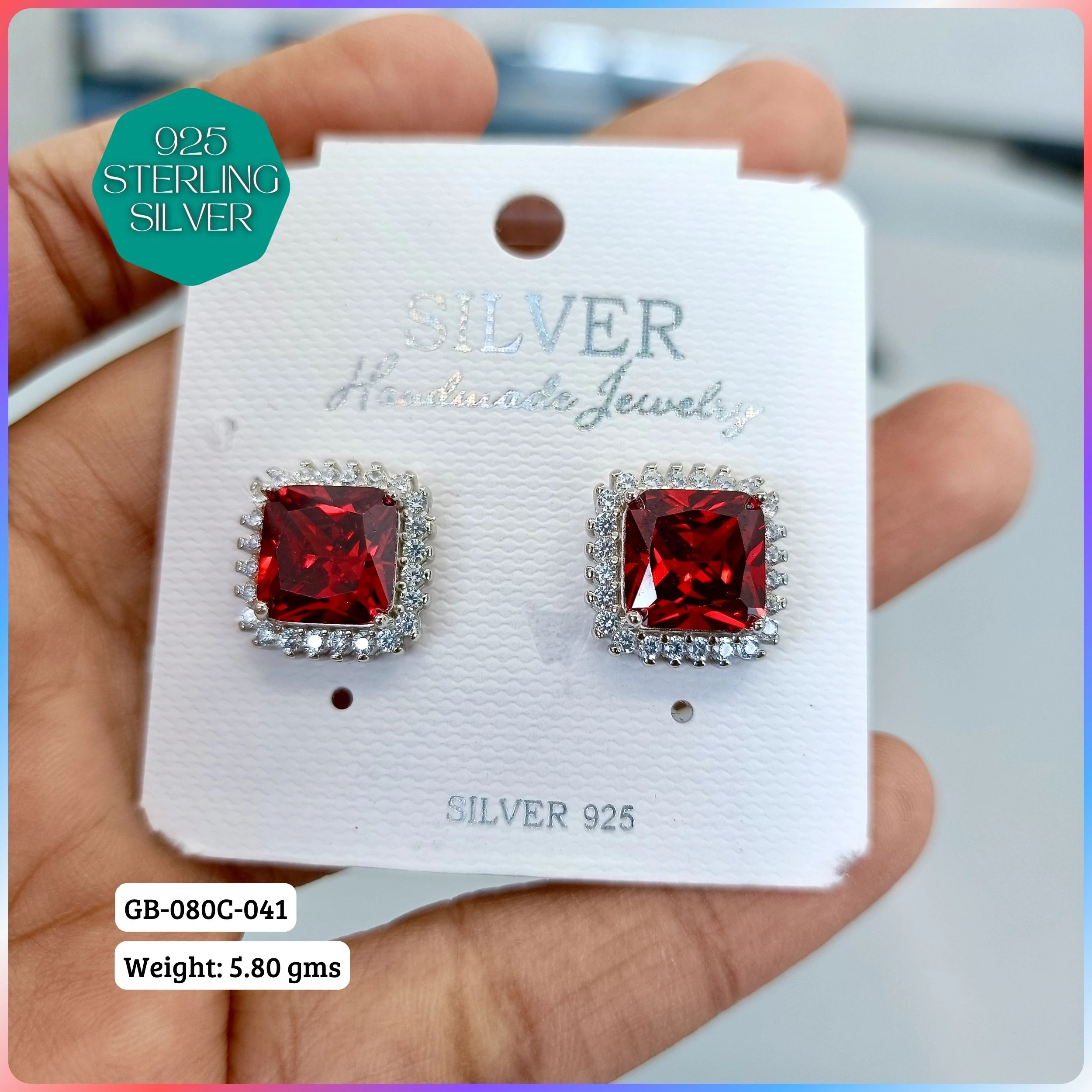 MF PREMIUM EARRINGS - Premium 925 Silver Jewellery - SKU: GB-080C-041 - Hyderabad Silver Importers