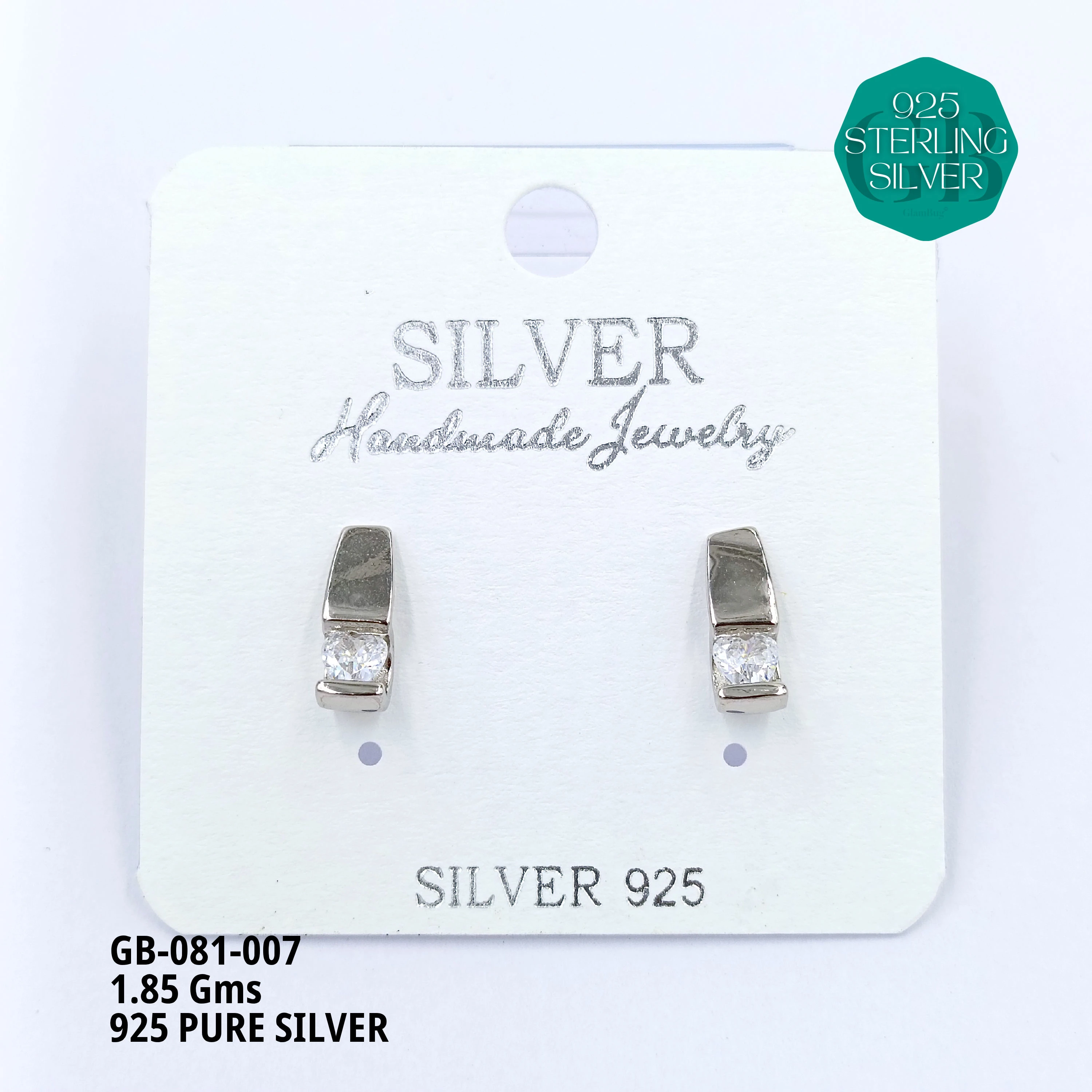 ENAMEL EARRINGS - Premium 925 Silver Jewellery - SKU: GB-081-007 - Hyderabad Silver Importers