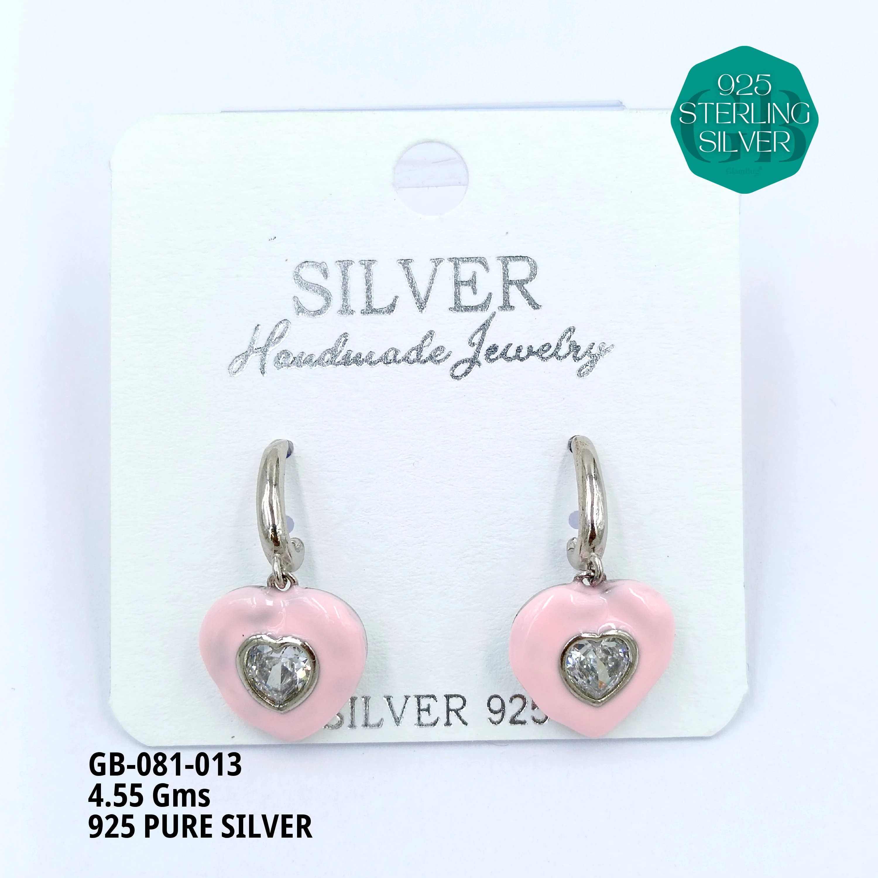 ENAMEL EARRINGS - Premium 925 Silver Jewellery - SKU: GB-081-013 - Hyderabad Silver Importers