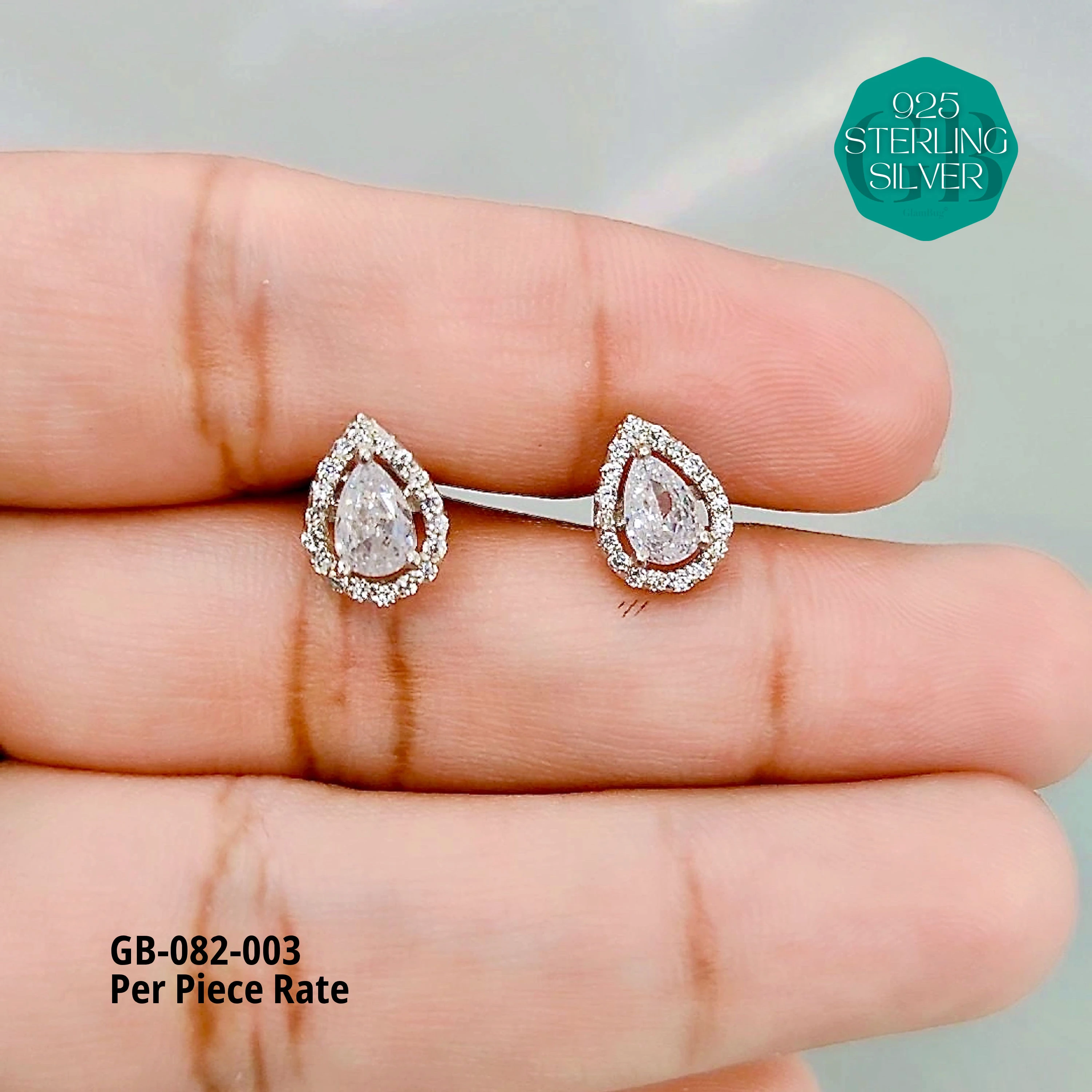 FANCY EARRINGS LIGHT WEIGHT - Premium 925 Silver Jewellery - SKU: GB-082-003 - Hyderabad Silver Importers