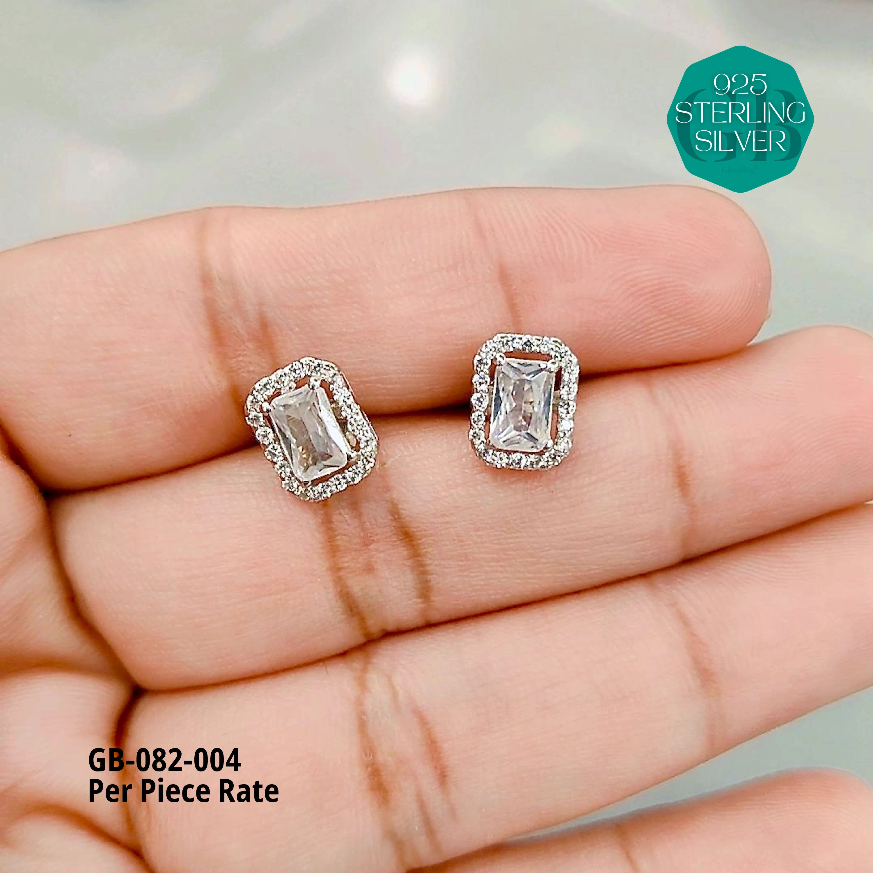 FANCY EARRINGS LIGHT WEIGHT - Premium 925 Silver Jewellery - SKU: GB-082-004 - Hyderabad Silver Importers