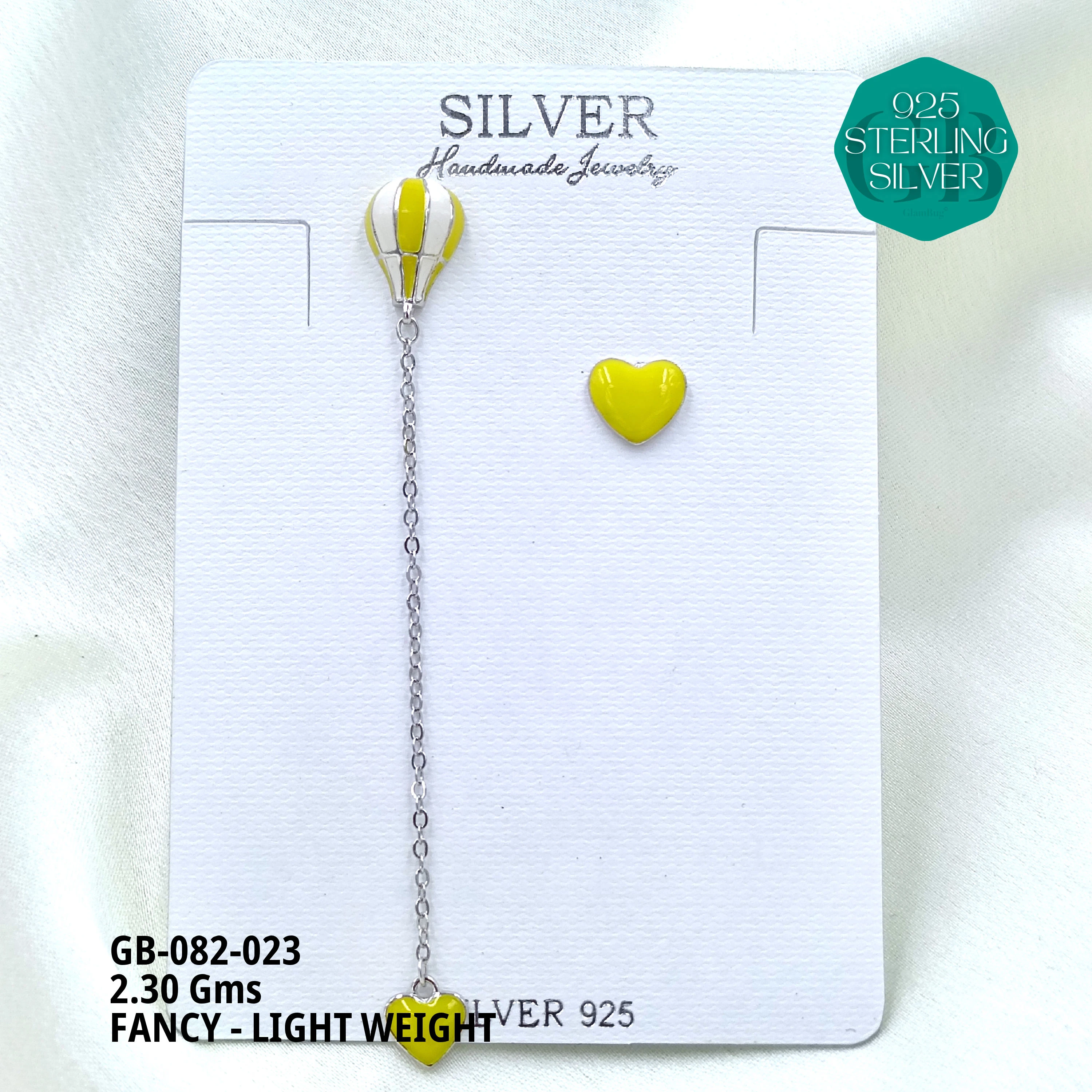 FANCY EARRINGS LIGHT WEIGHT - Premium 925 Silver Jewellery - SKU: GB-082-023 - Hyderabad Silver Importers