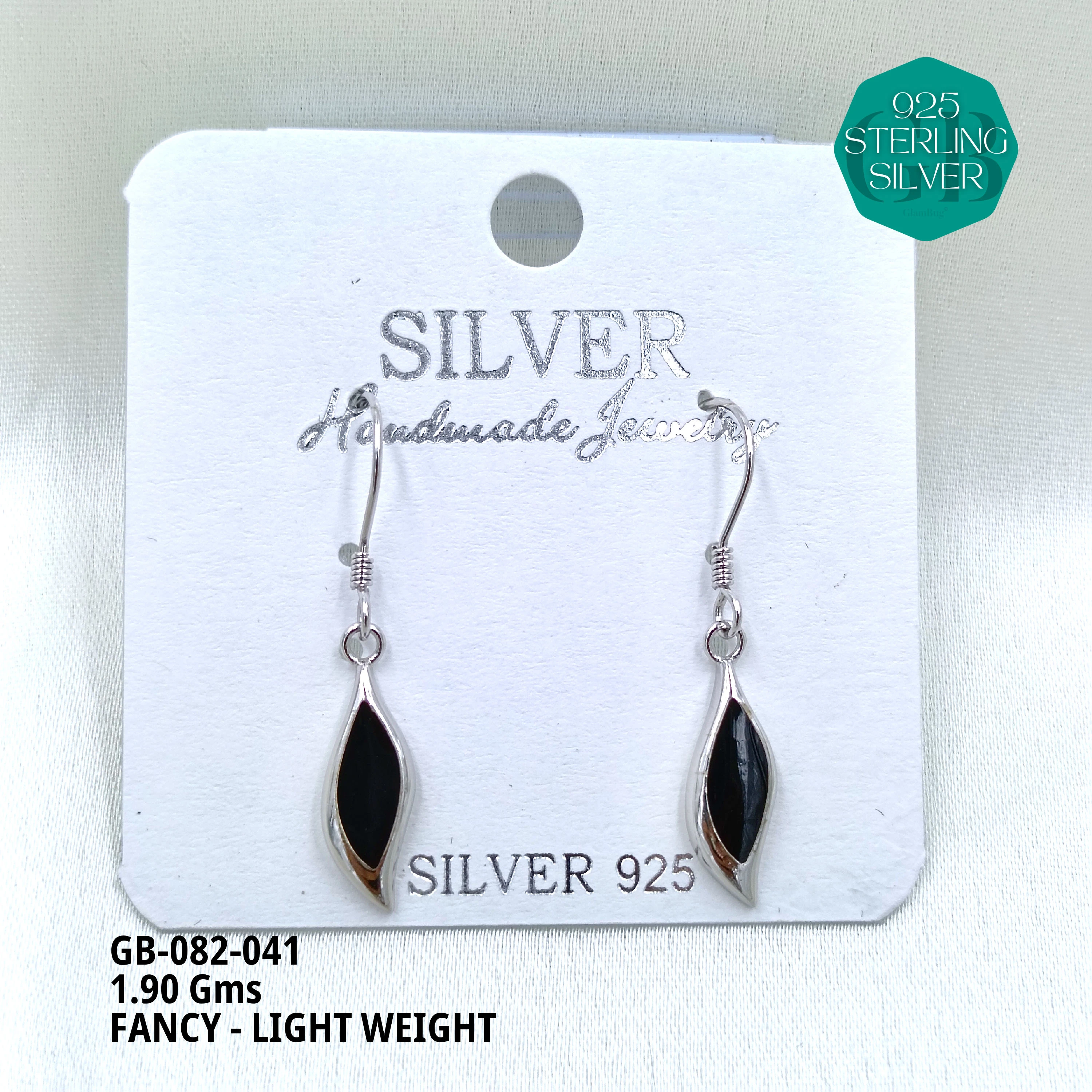 FANCY EARRINGS LIGHT WEIGHT - Premium 925 Silver Jewellery - SKU: GB-082-041 - Hyderabad Silver Importers