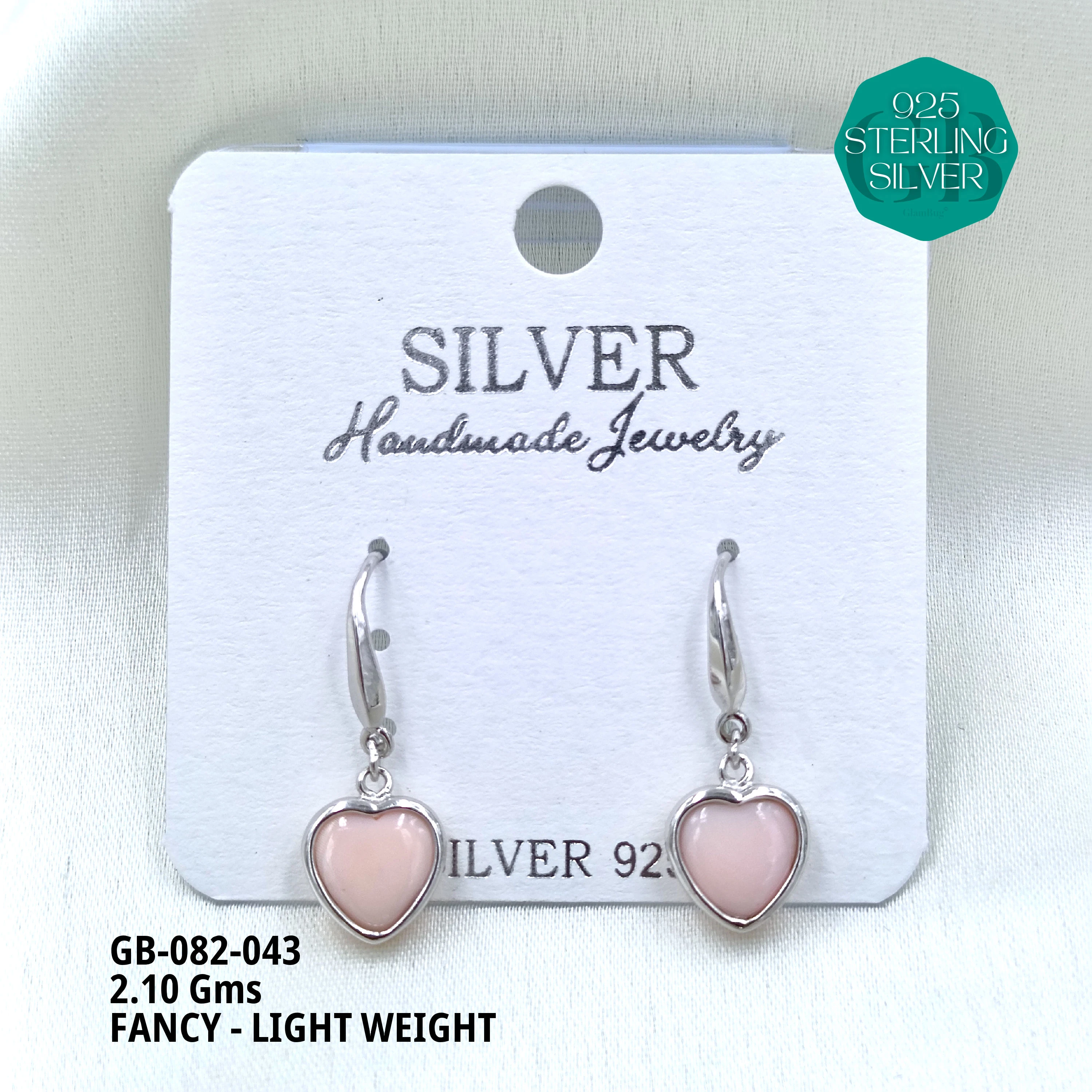 FANCY EARRINGS LIGHT WEIGHT - Premium 925 Silver Jewellery - SKU: GB-082-043 - Hyderabad Silver Importers