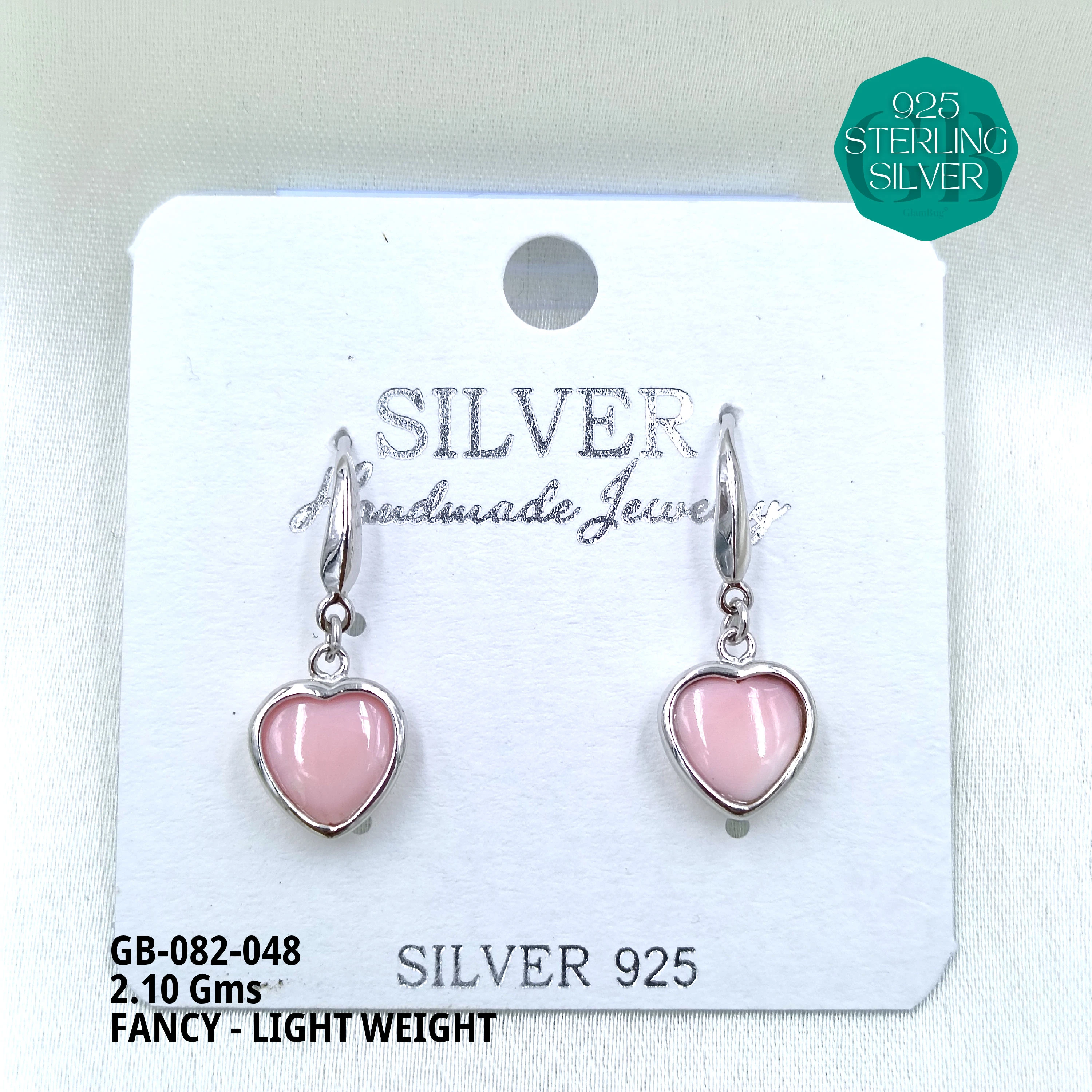 FANCY EARRINGS LIGHT WEIGHT - Premium 925 Silver Jewellery - SKU: GB-082-048 - Hyderabad Silver Importers