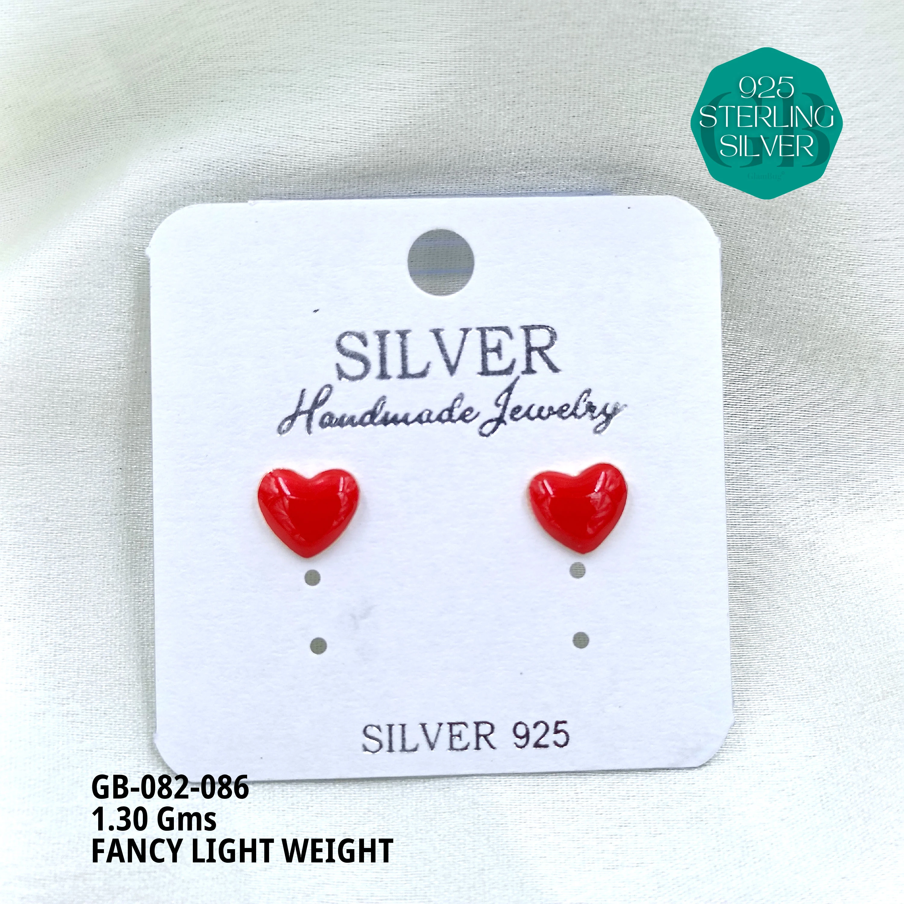 FANCY EARRINGS LIGHT WEIGHT - Premium 925 Silver Jewellery - SKU: GB-082-086 - Hyderabad Silver Importers